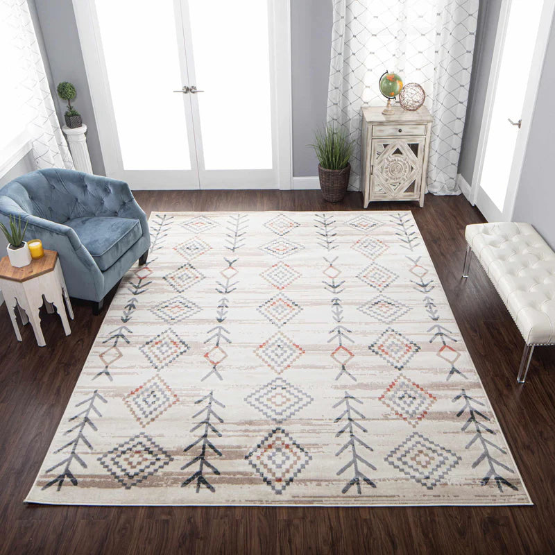 Southwestern Geometric Tribal Indoor Area Rug & Runner - Handmade Boho Chic Decor for Living Room, Bedroom, or Entryway