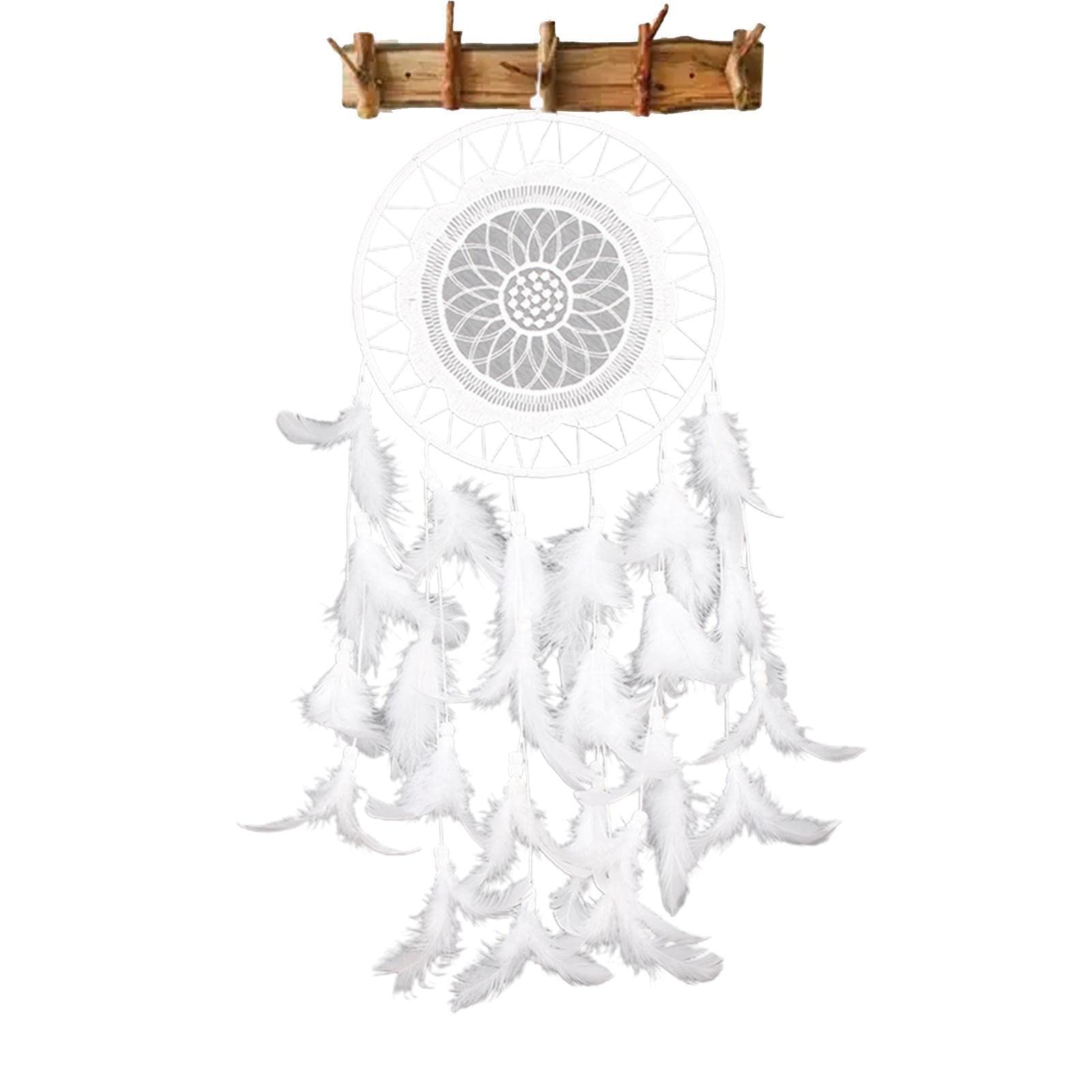 Bohemian Feather Dream Catcher - Traditional Handmade Wall Hanging Decor for Bedroom, Nursery & Home - Spiritual Native American Craft Gift for Women, Teens & Kids | Perfect for Meditation Spaces, Boho Bedroom Decor & Baby Shower Gifts