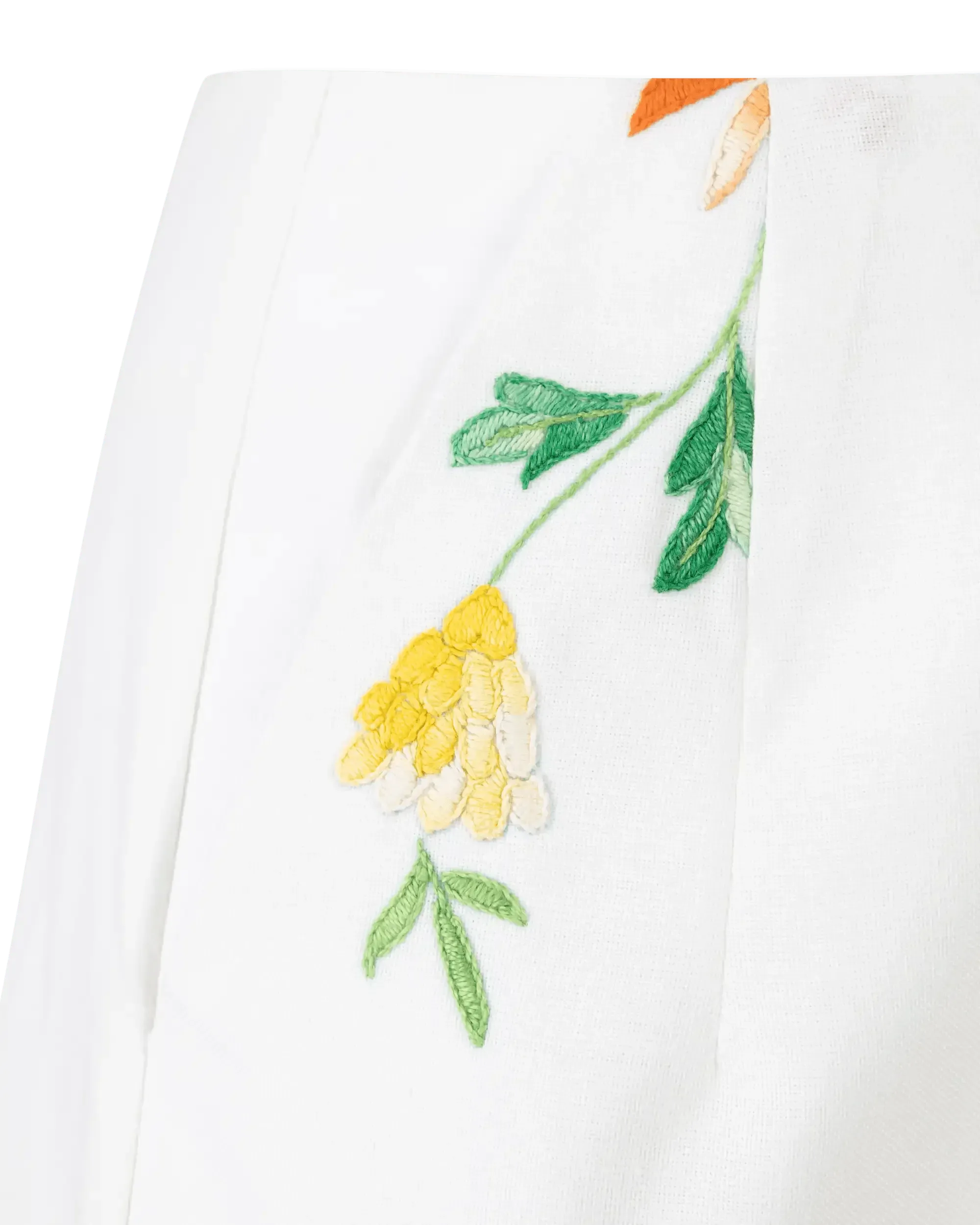 Embroidered Linen Slit Skirt for Women - High Waist Boho Summer Maxi Skirt with Side Slit | Perfect for Beach, Vacation & Casual Outfits