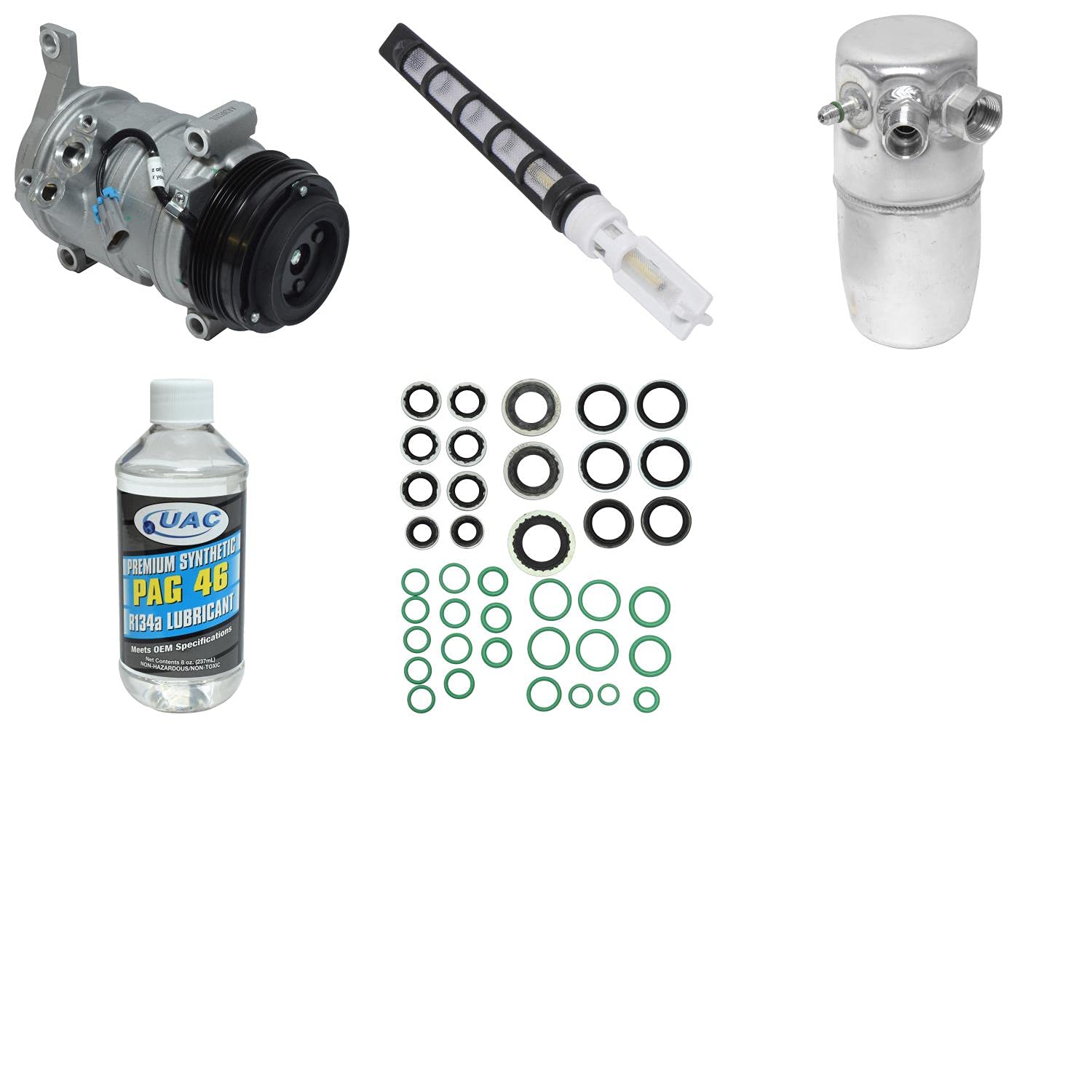 HVAC A/C Compressor Replacement Kit - High Performance Auto AC Compressor Kit for Car & Truck - Perfect for AC System Repair & Maintenance