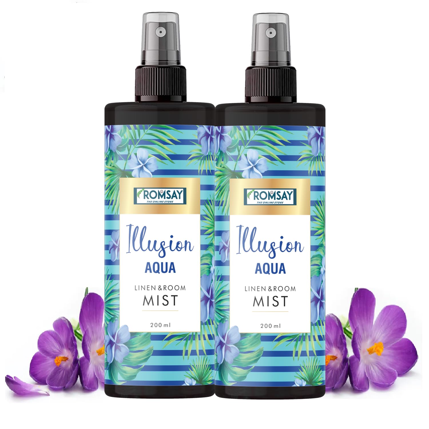ROMSAY Natural Essential Oil Linen & Air Mist Freshener - 200ML (Pack of 2) | Long-Lasting Fragrance for Home, Bedroom, Car & Office | Lavender & Eucalyptus Scent