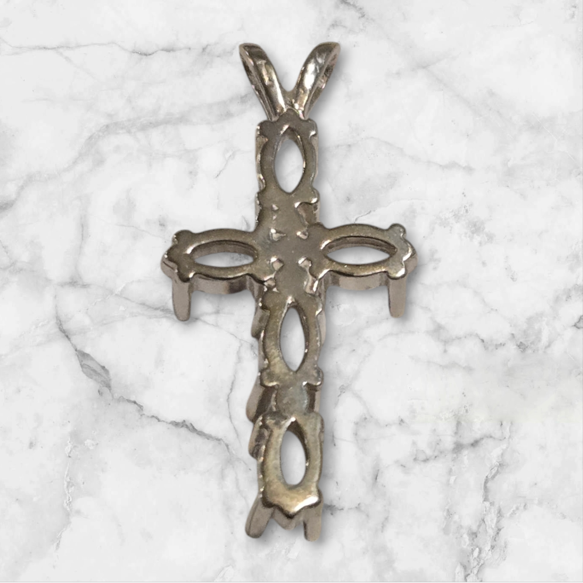 Solid Sterling Silver or 14kt Gold Multi-Stone Marquise Cross Pendant Necklace - Handcrafted in USA | Perfect for Gifts, Religious Occasions & Everyday Elegance