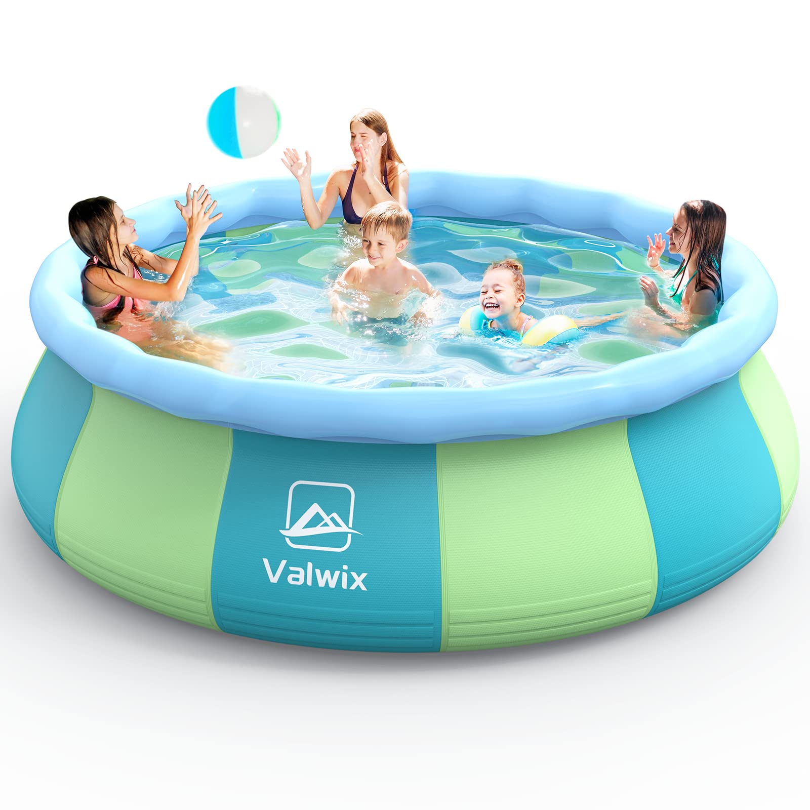 Valwix 12ft x 33in Inflatable Above Ground Swimming Pool - Large Outdoor Family Pool for 6 Kids & Adults - Durable Thickened Material with Included Pool Cover - Perfect for Backyard Fun, Summer Parties, and Family Gatherings