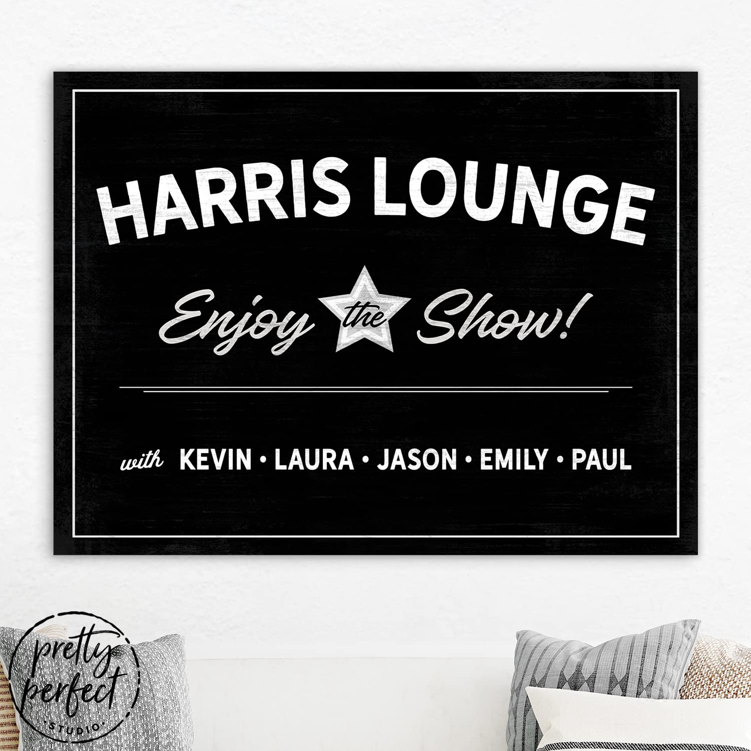Custom Personalized Movie Night Theater & Lounge Sign - Framed Canvas Wall Art 18