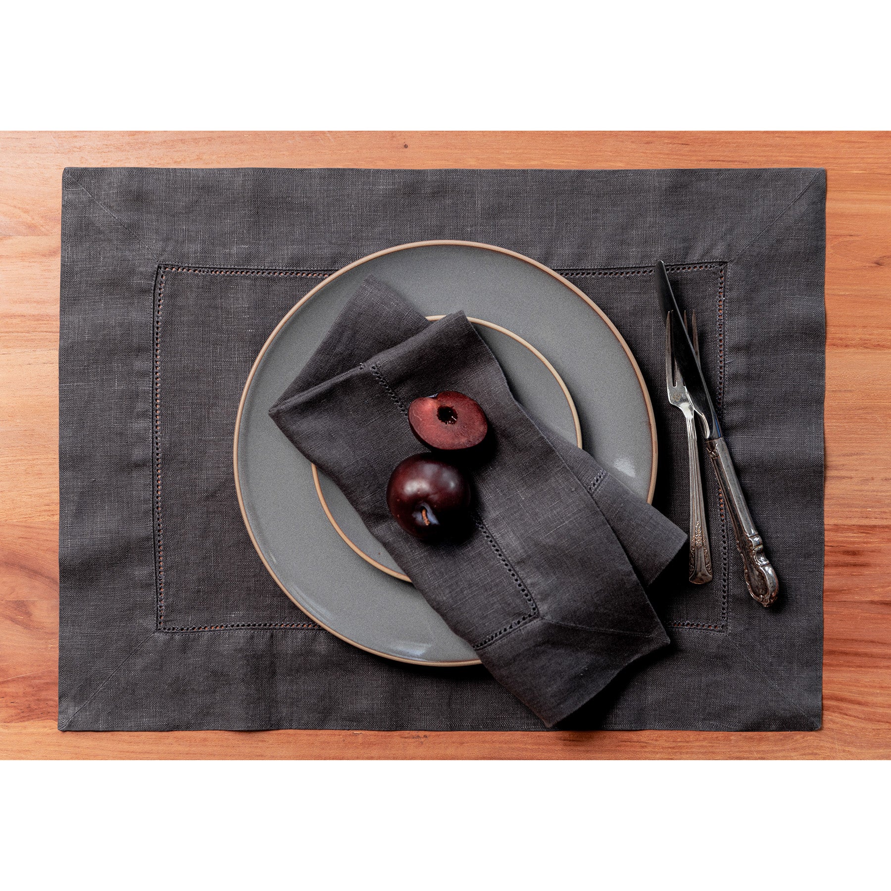 Premium Heavyweight Hemstitch Linen Napkins - Set of 4 - Elegant Dinner Party & Formal Dining Table Decor