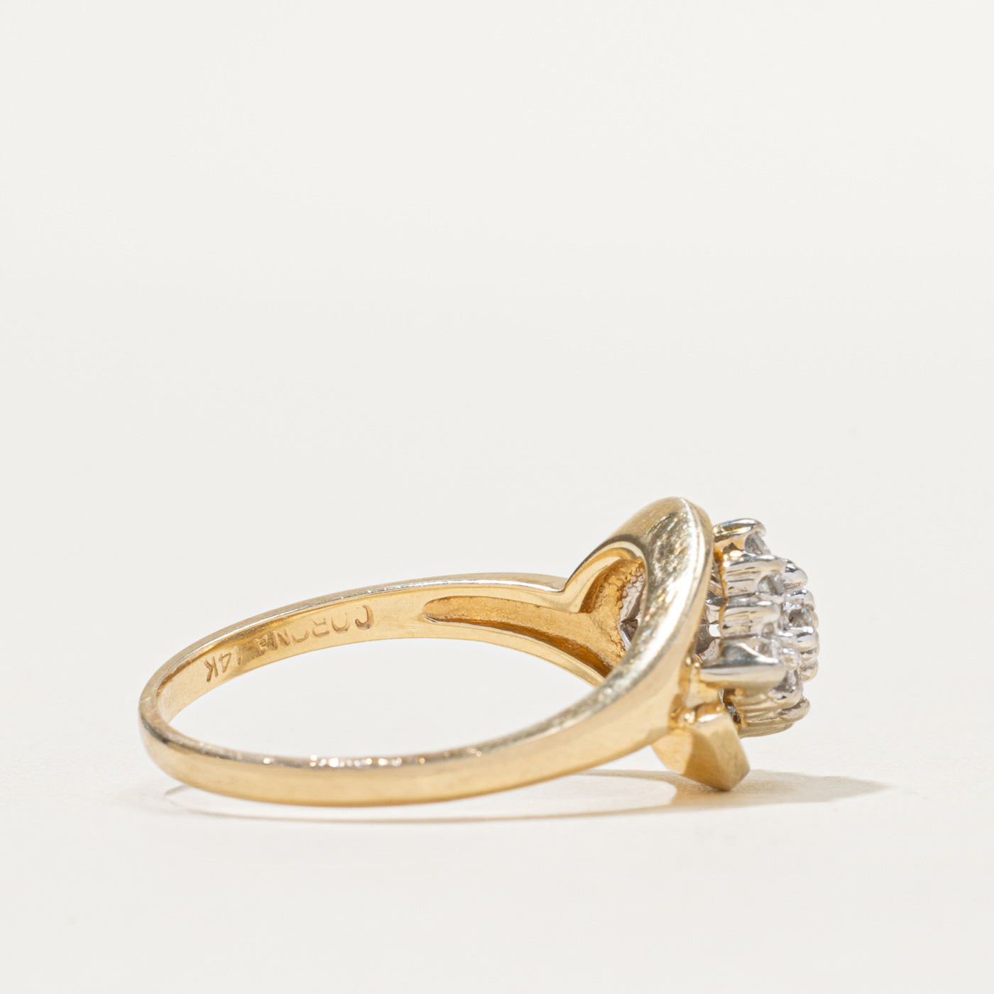 0.44ctw Rhombus Diamond Cluster Ring for Women - Size 7.25 - Elegant Wedding, Anniversary & Engagement Jewelry Gift
