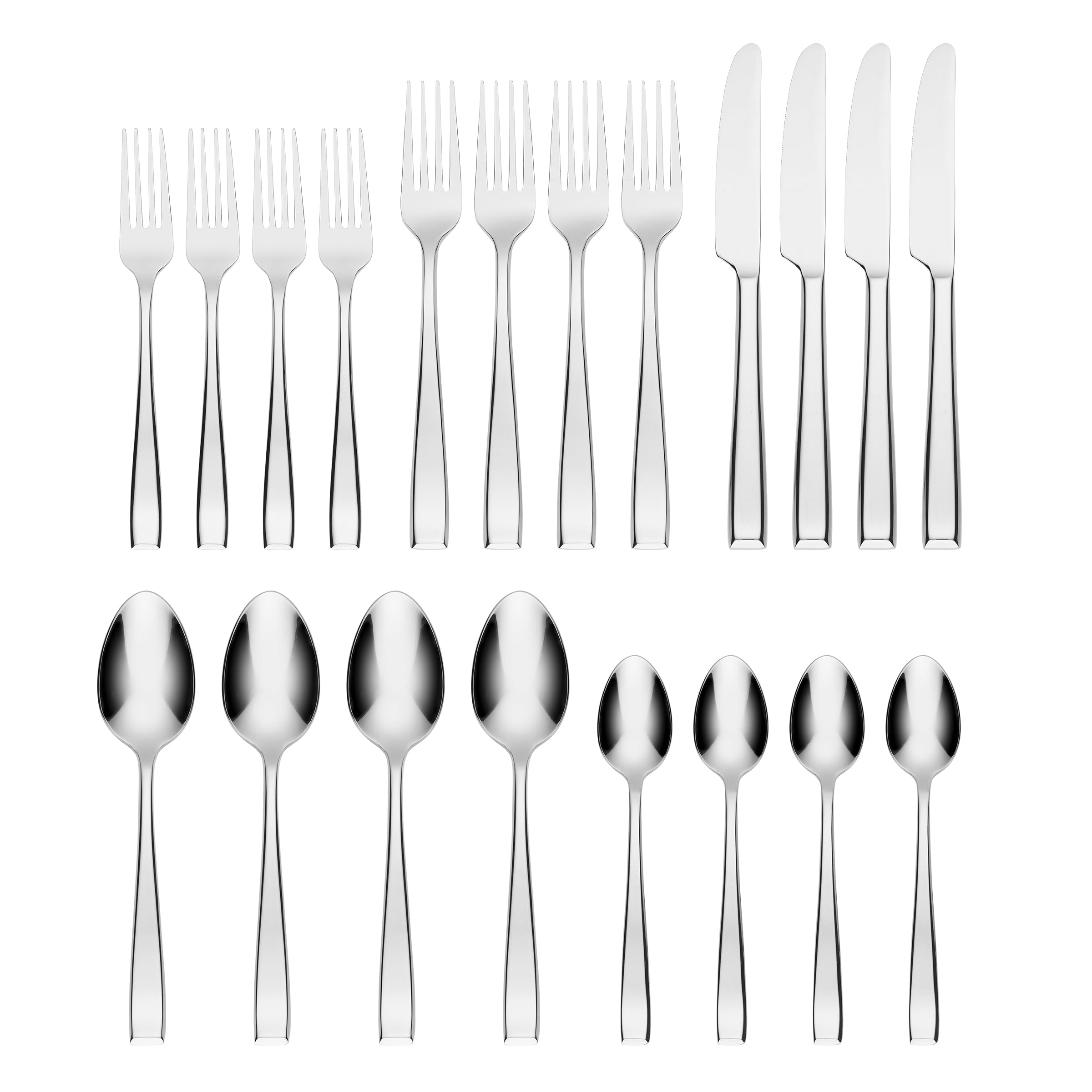 Samira Mirror 20-Piece Stainless Steel Flatware Set - Elegant Silverware for Dining, Kitchen & Entertaining - Perfect for Dinner Parties, Weddings & Home Decor