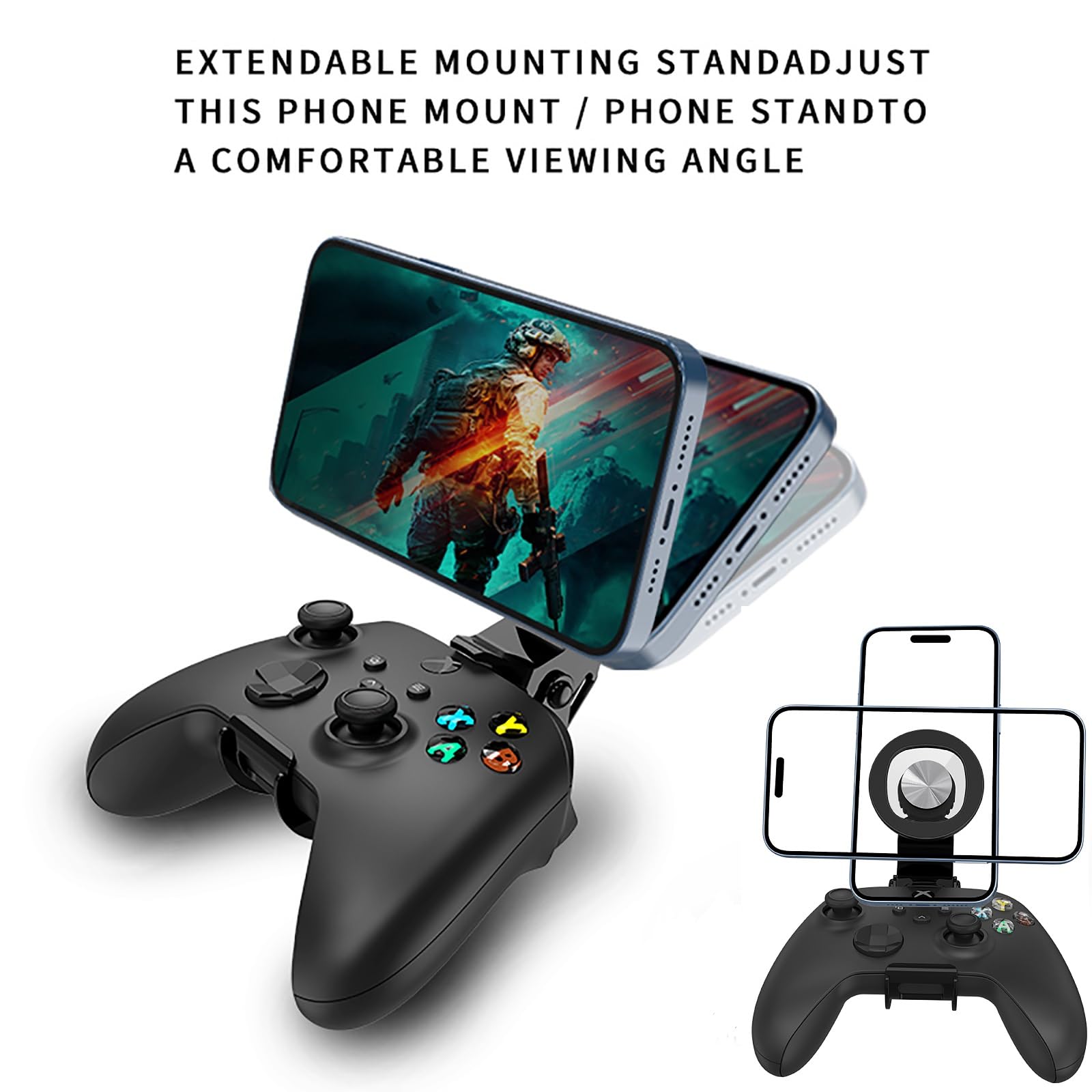 NBCP Magnetic Phone Mount for Xbox Controllers - Universal Gaming Phone Holder Compatible with Xbox One & Series X|S - Perfect for Mobile Gaming & Streaming