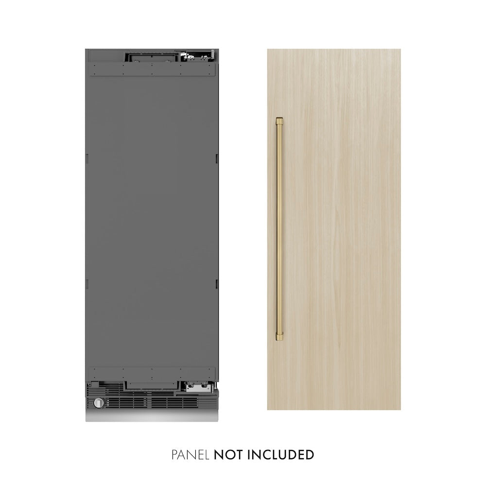 ZLINE Autograph Edition 30-inch 16.7 cu. ft. Panel Ready Column Refrigerator - Graphite Gray Interior with Champagne Bronze Accents (RBCRVZ 30 CB) | Perfect for Modern Kitchens, Open-Concept Homes & Luxury Appliances Collection