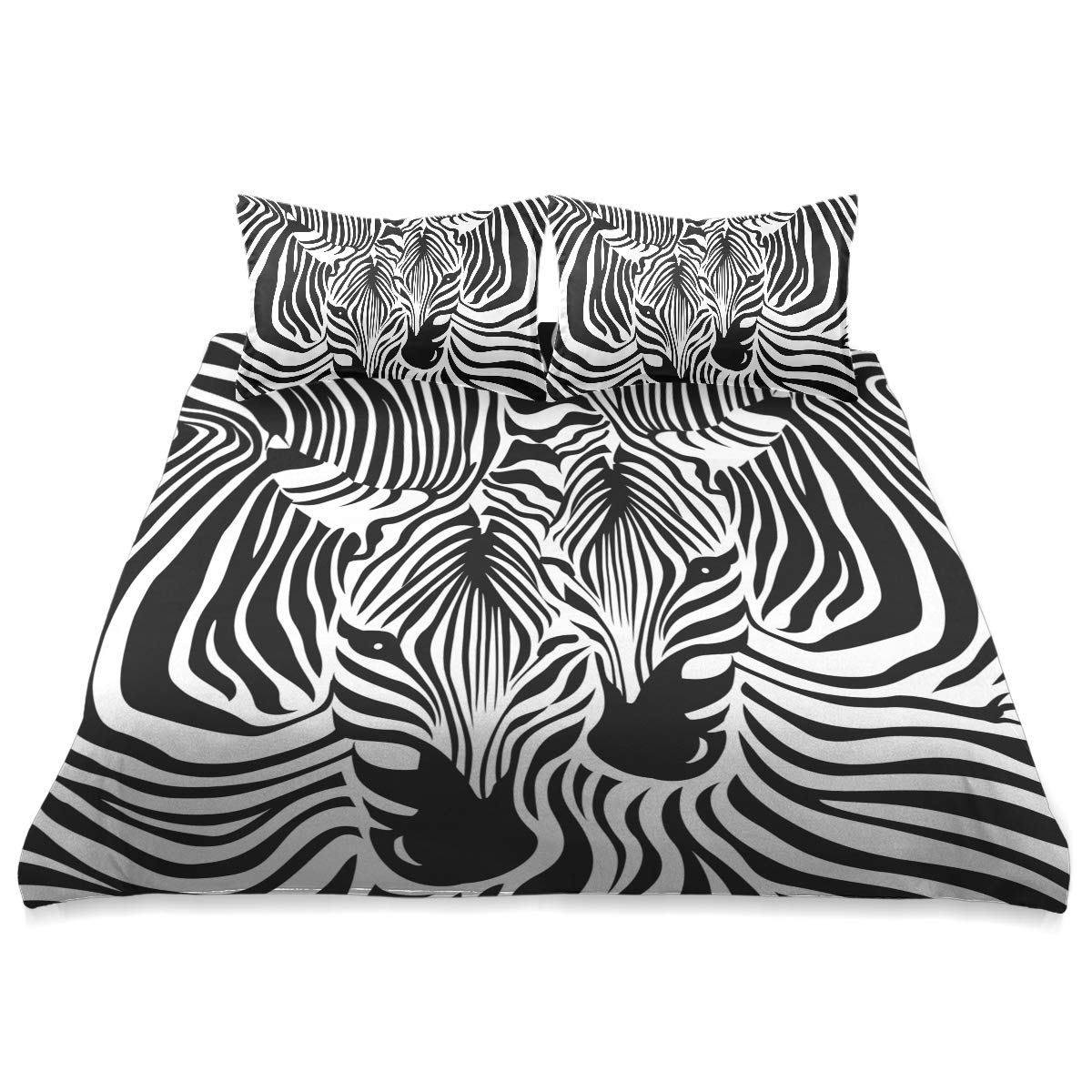 Zebra Print King Size Comforter Set - 90x104 Inch All Season Soft & Comfortable Bedding - Perfect for Kids' Rooms, Guest Bedrooms & Animal Themed Decor