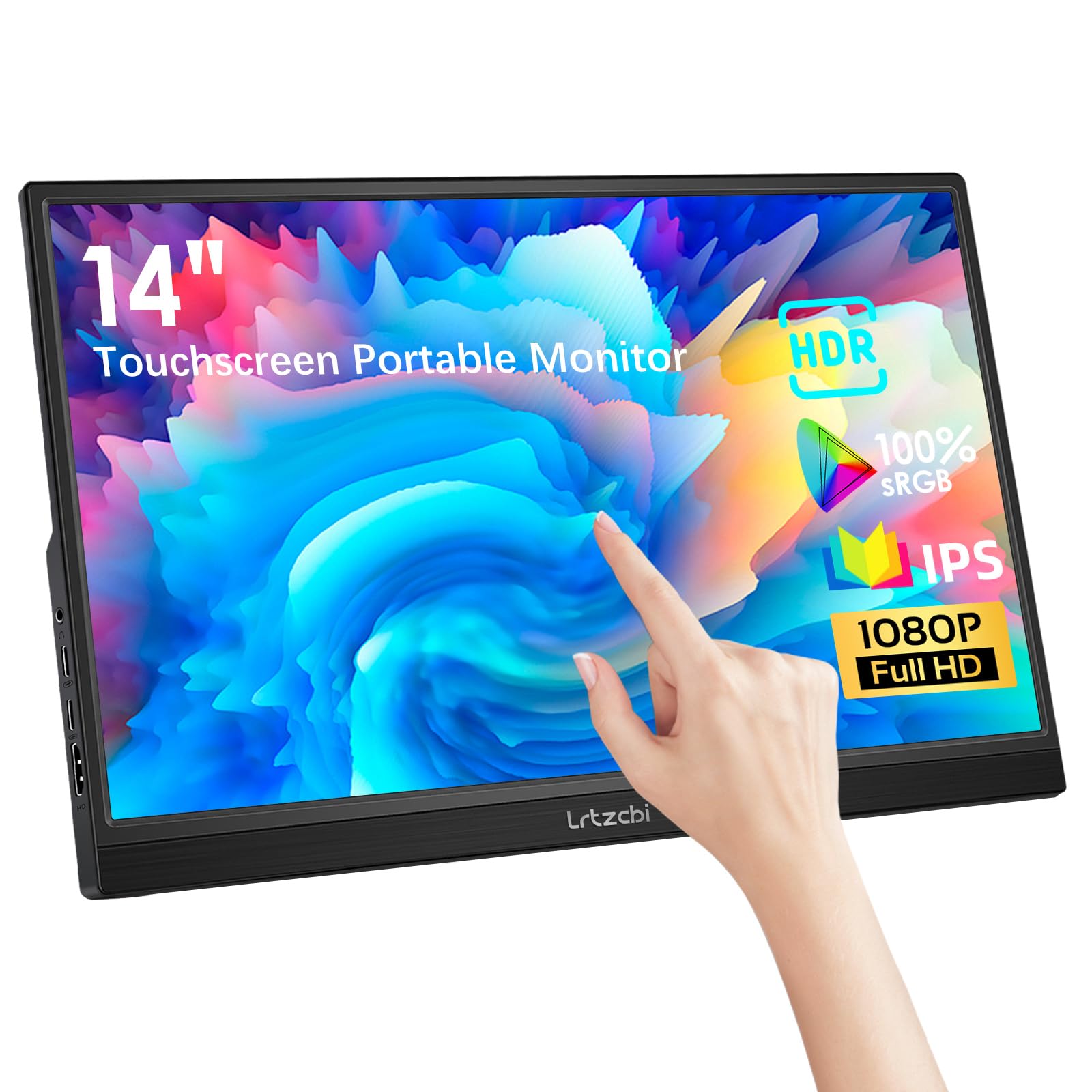 14 Inch Portable Touchscreen Monitor - IPS Full HD 1920x1080 USB-C HDMI Computer Display for Laptop, PC, Phone, Xbox, Switch, PS4, Raspberry Pi - Perfect for Gaming, Work & Travel