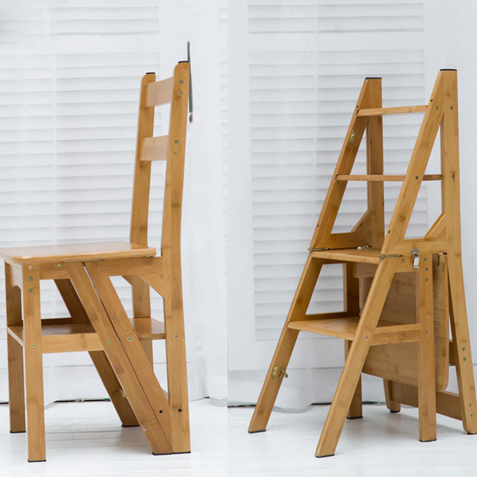 XHALERY Foldable Step Stool with Handle - 4 Step Ladder Stool for Kitchen, Bathroom, Shoe Rack & Home Use - Portable Non-Slip Multi-Purpose Stool for Adults & Kids - Perfect as Step Stool, Ladder, or Storage Helper