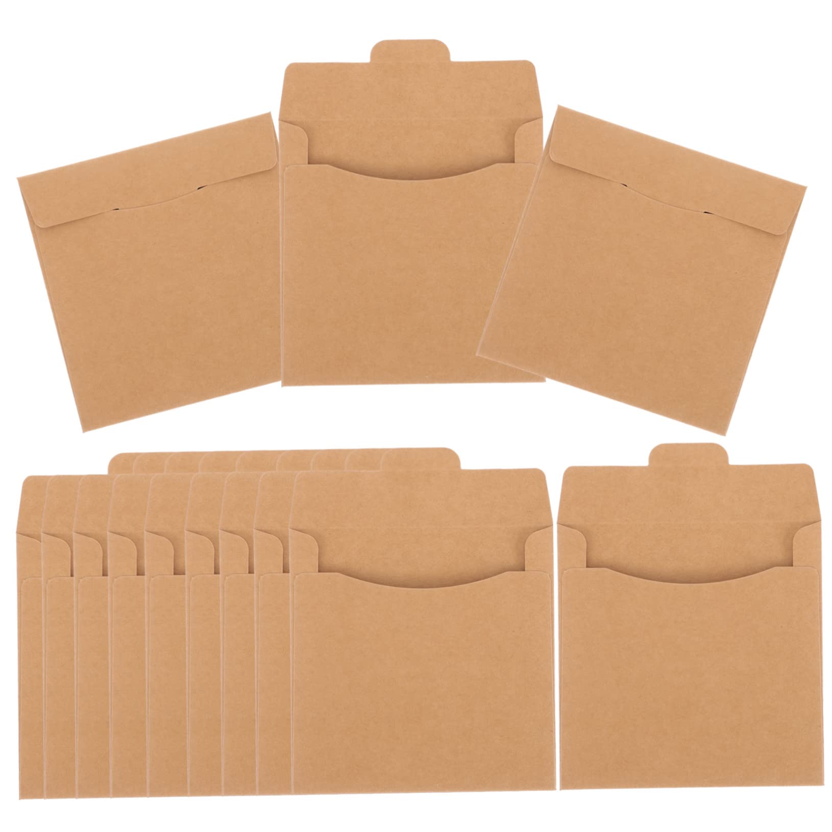 OSALADI 100 Pcs CD Packaging Bags - Blank Cardboard Storage Cases & Kraft Paper Sleeves for CD/DVD Protection - Perfect for Music Collections, Data Backup, and Media Organization