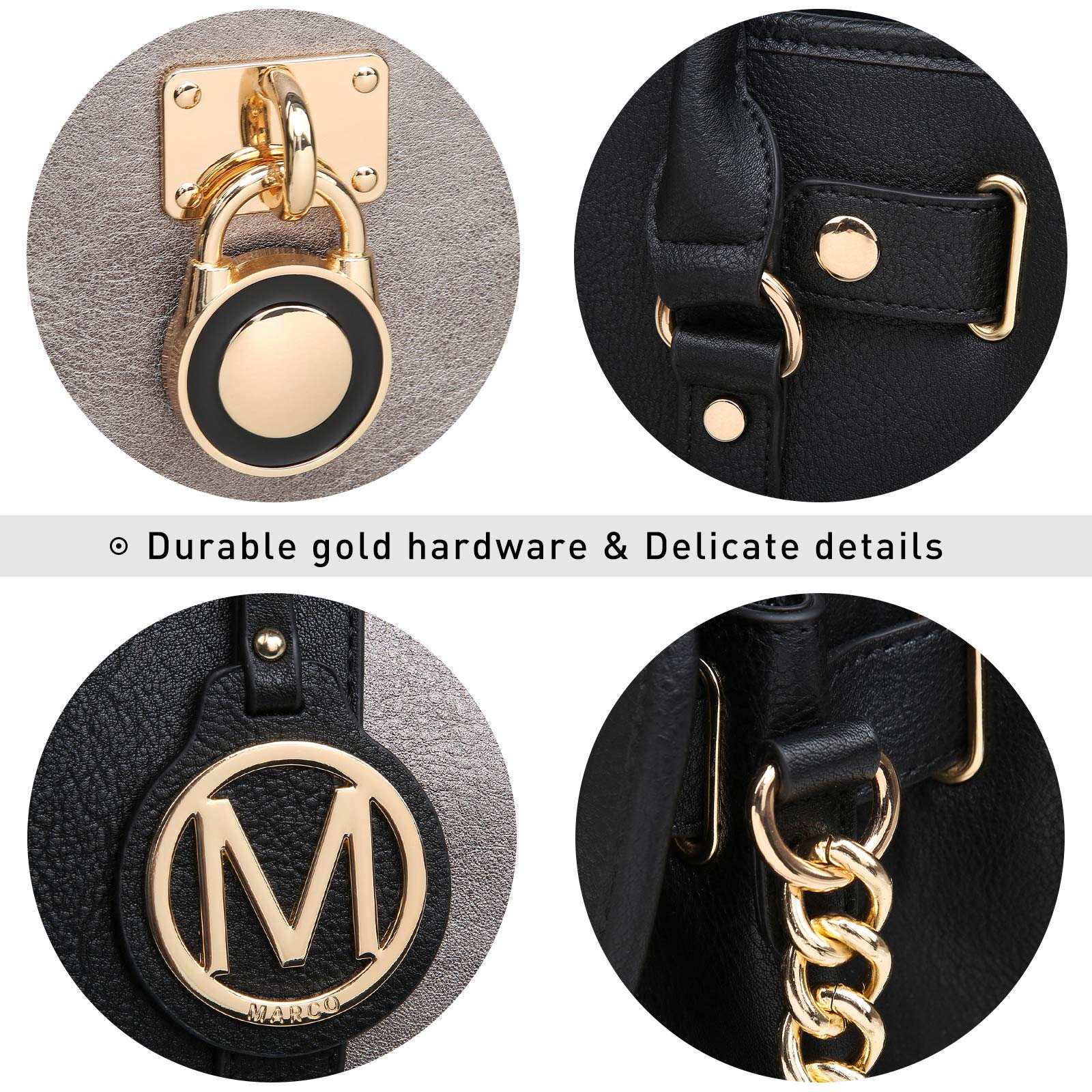 MKP Women's Two-Tone Satchel Handbag & Wallet Set for Work & Travel