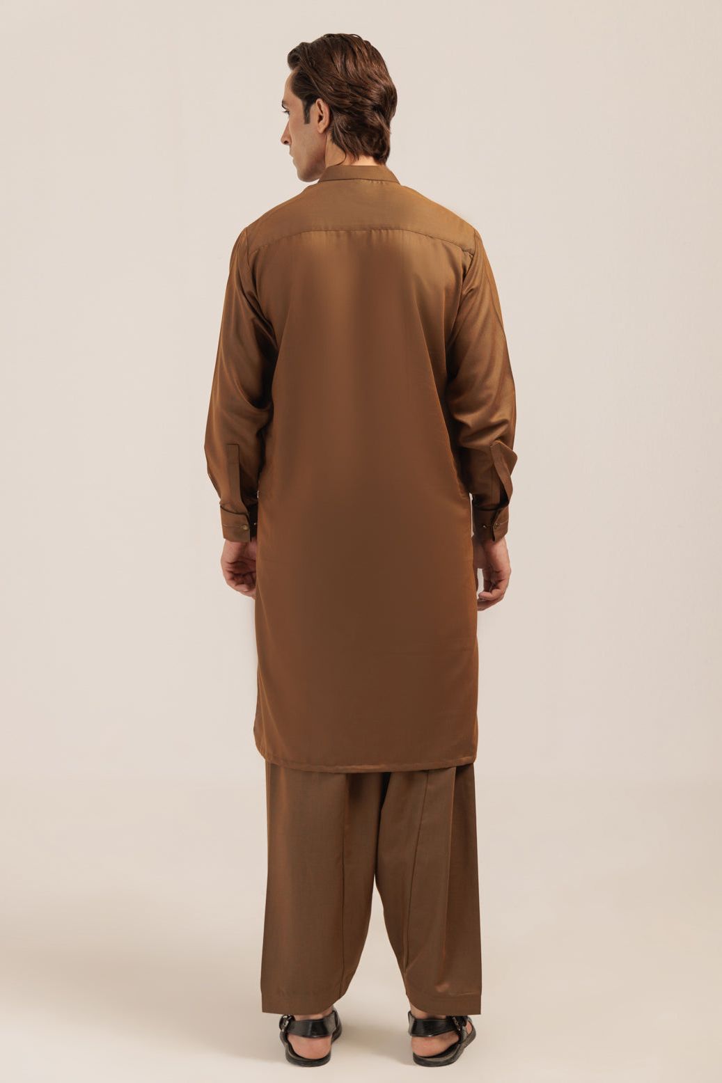Stylish Blended Golden Kurta Shalwar Set - Traditional Pakistani Outfit for Men - Perfect for Eid, Weddings & Special Occasions