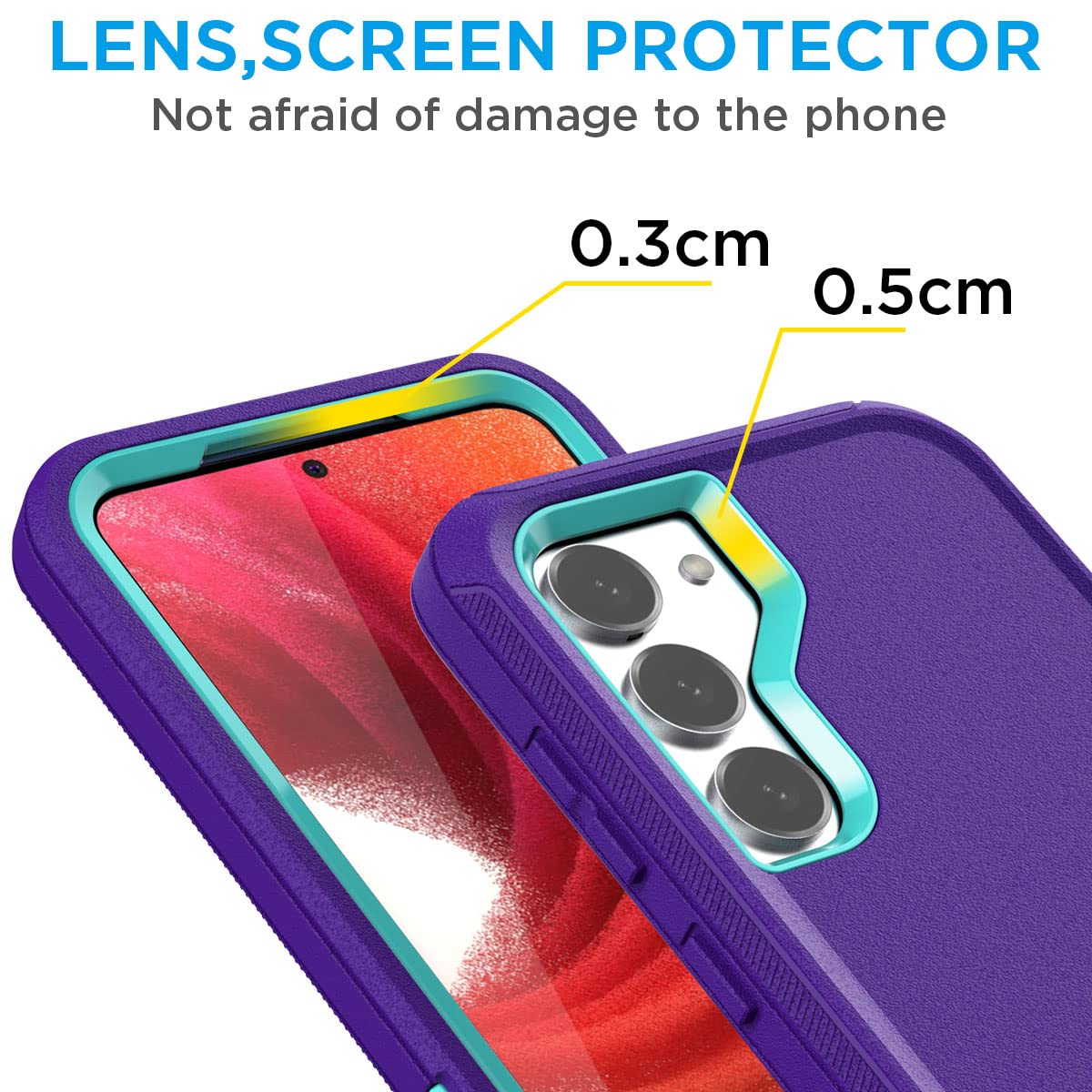 Rugged Heavy Duty Samsung Galaxy S23 Plus Case with Screen Protector - Military Grade Shockproof & Drop Protection for Samsung S23 Plus 5G - Perfect for Outdoor Adventures, Construction Work & Extreme Sports