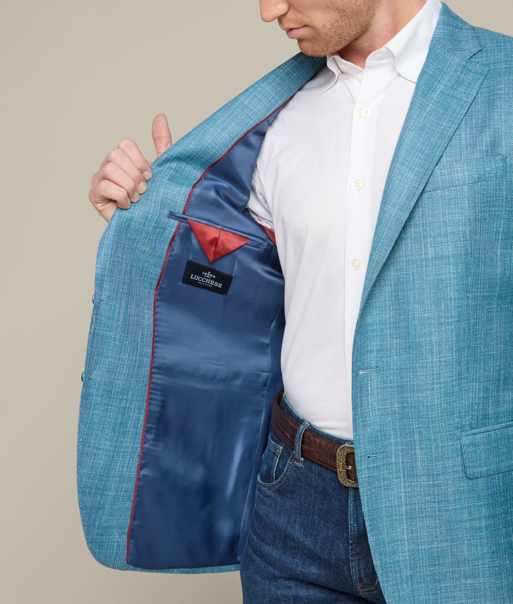 Lucchese Men's Turquoise Sport Coat - Premium Western Jacket for Cowboy Style & Rodeo Events | Perfect for Country Weddings, Ranchers & Outdoor Adventures