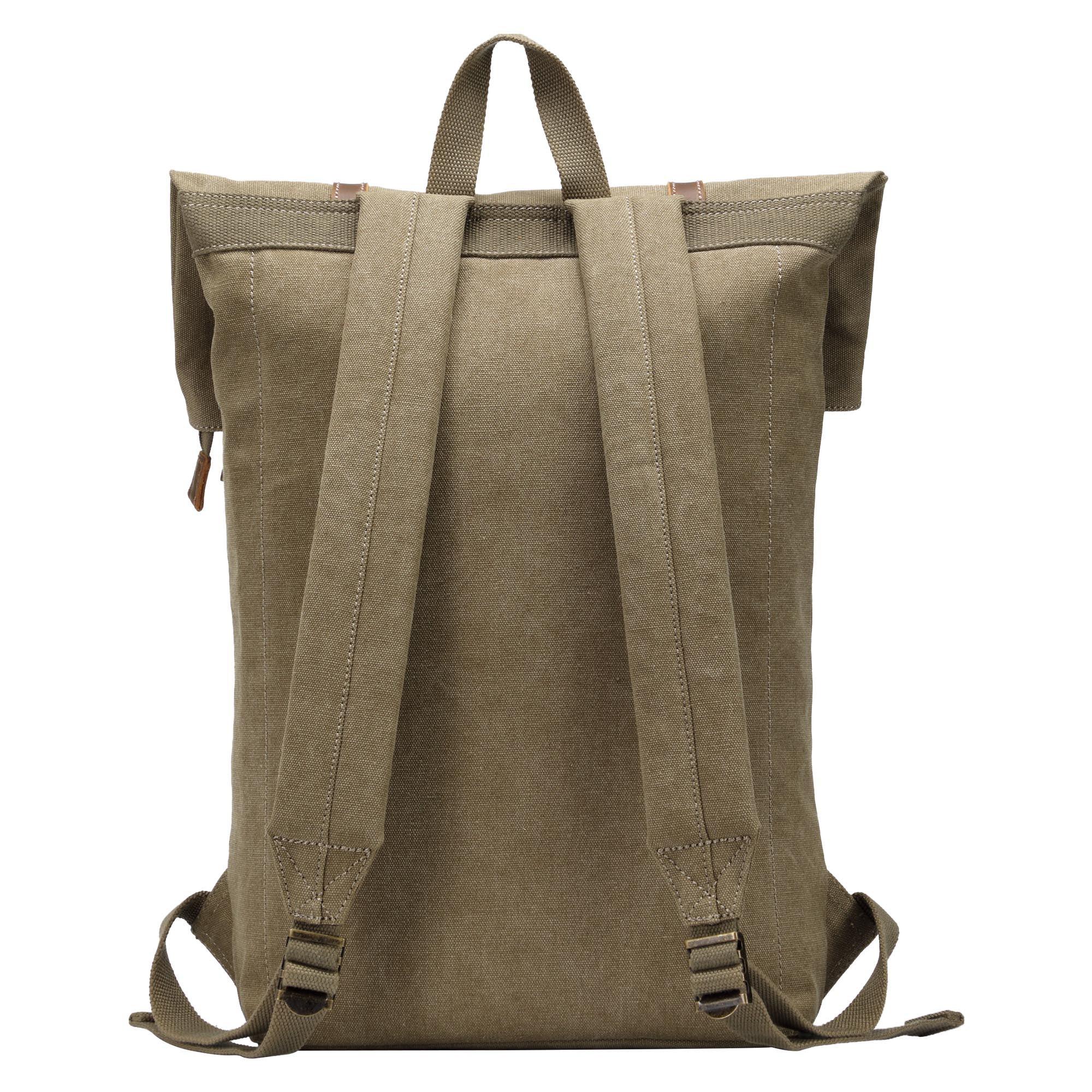 TRP0425 Troop London Heritage Canvas 15 Inch Laptop Backpack - Waterproof Smart Casual Daypack with Foldable Top for Work, School & Travel | Durable Business & College Backpack
