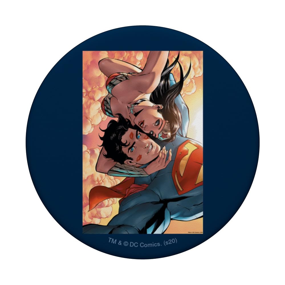 Wonder Woman & Superman Flying Selfie PopSockets PopGrip - Swappable Phone Grip & Stand for Smartphones - Perfect for Selfies, Gaming, and Hands-Free Viewing