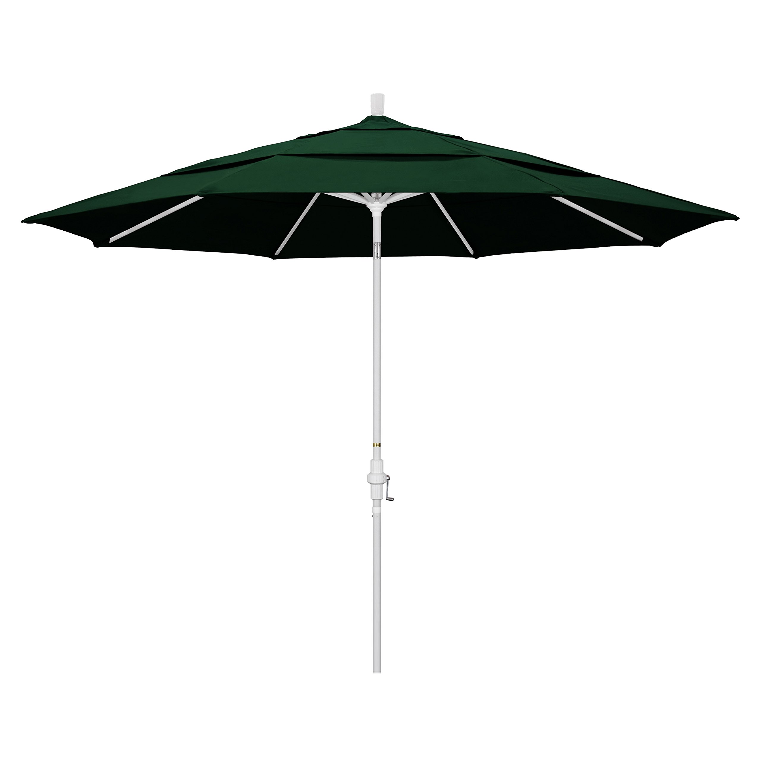 11' Round Aluminum Market Umbrella with Crank Lift & Tilt - California Style Patio Umbrella for Outdoor Dining, Poolside, and Garden Relaxation