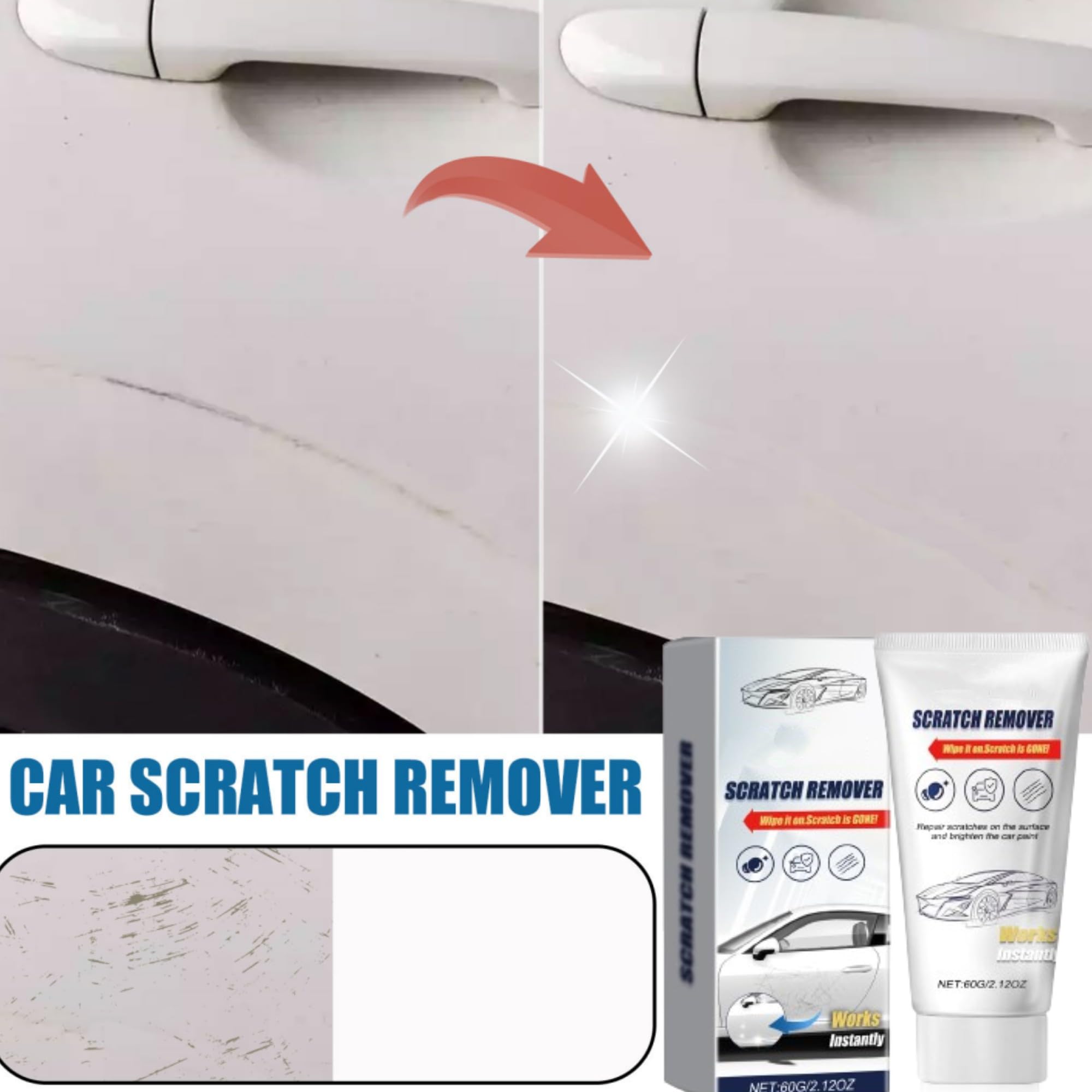 Best Car Scratch Remover Kit with Nano Cloth - Scratch Repair Paste & Polishing Wax for Deep Scratches on Car Paint & Various Surfaces | Perfect for DIY Auto Detailing, Paint Restoration & Surface Maintenance