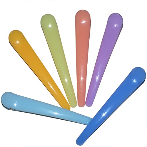 Vibrant Candy Color Large Alligator Hair Clips for Women - 4.6 Inch Non-Slip Duckbill Barrettes (6-Pack) - Perfect for Long Hair, Thick Hair & Everyday Styling - Hair Accessories for School, Work & Parties
