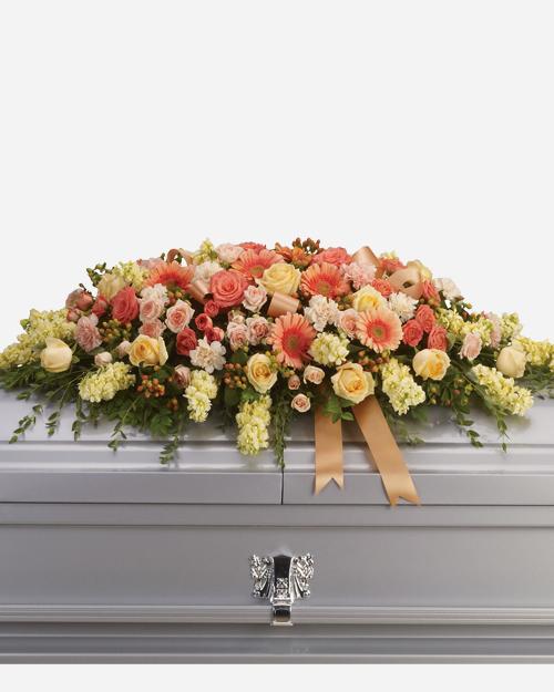 Beautiful Memorial Casket Spray - Elegant Funeral Flower Arrangement for Loved Ones - Perfect for Funerals, Memorial Services & Graveside Tributes