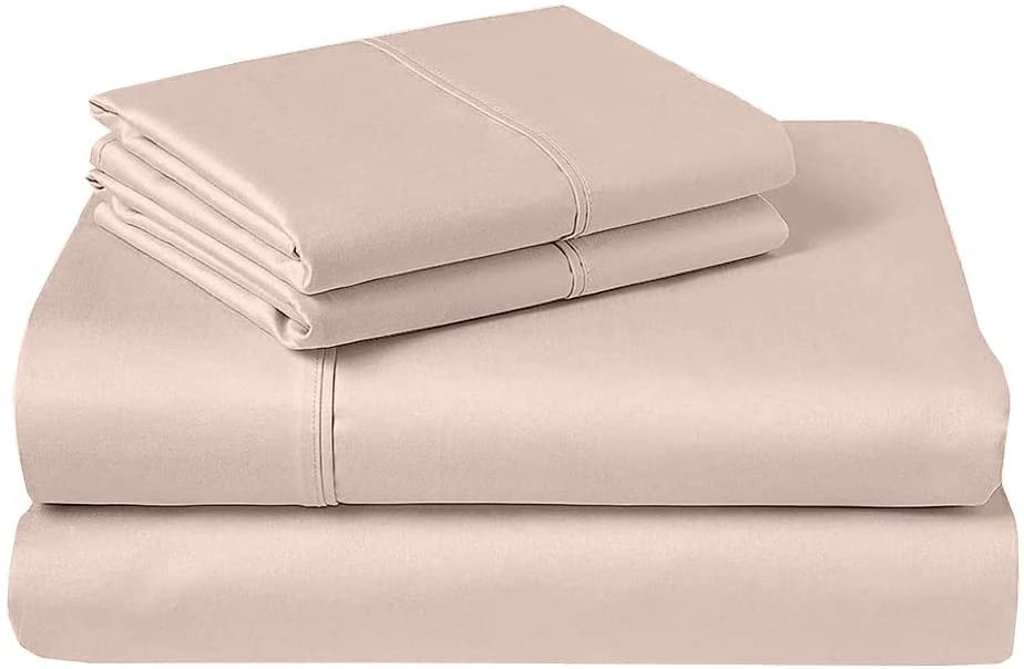 4-Piece Queen Size Cotton Bed Sheet Set - 400 Thread Count Luxury Hotel Quality Sheets - Ultra Soft & Breathable - Fits 15