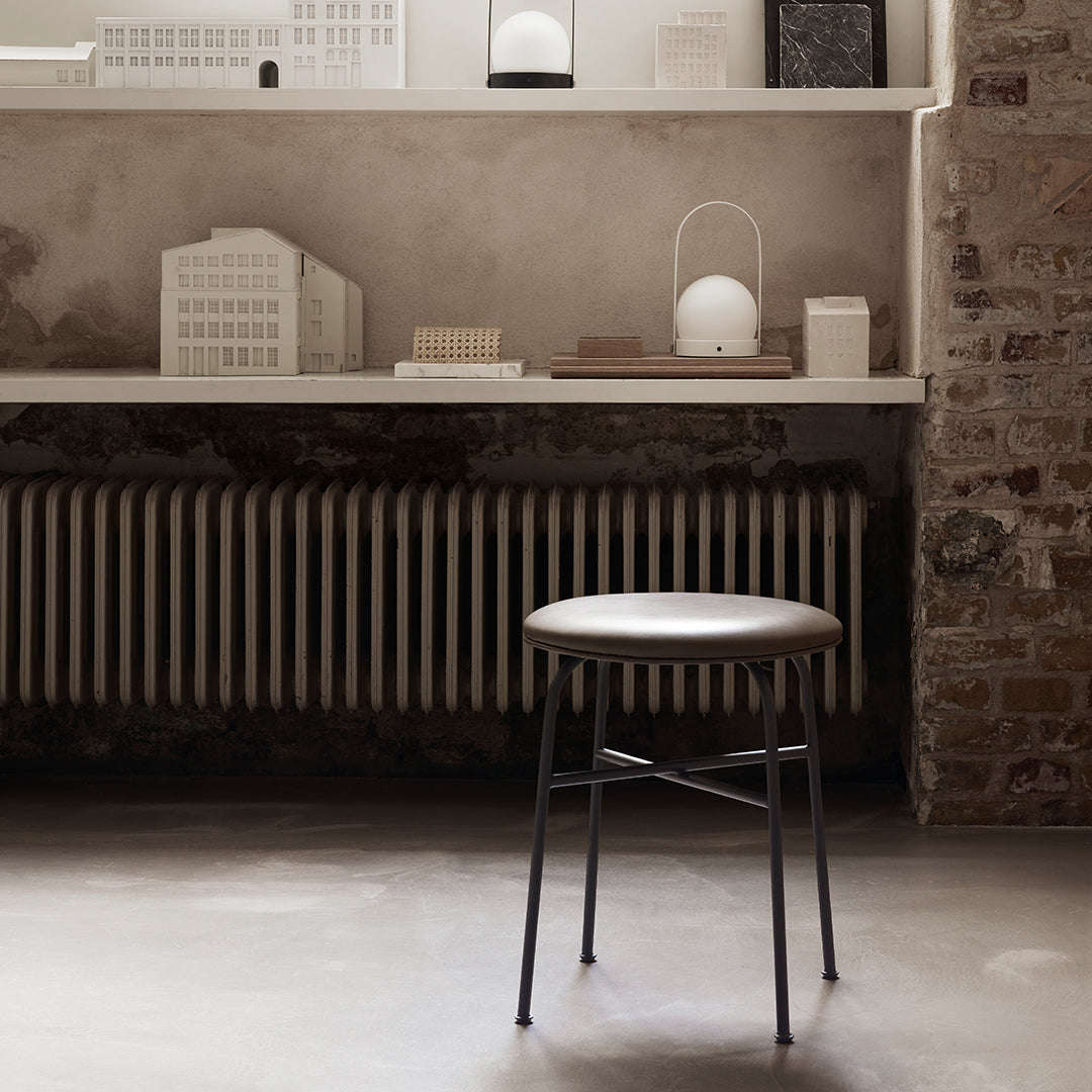 Afteroom Modern Stool - Upholstered Seat with Wooden Legs for Kitchen, Bar & Dining Room - Stylish Home Decor Accent