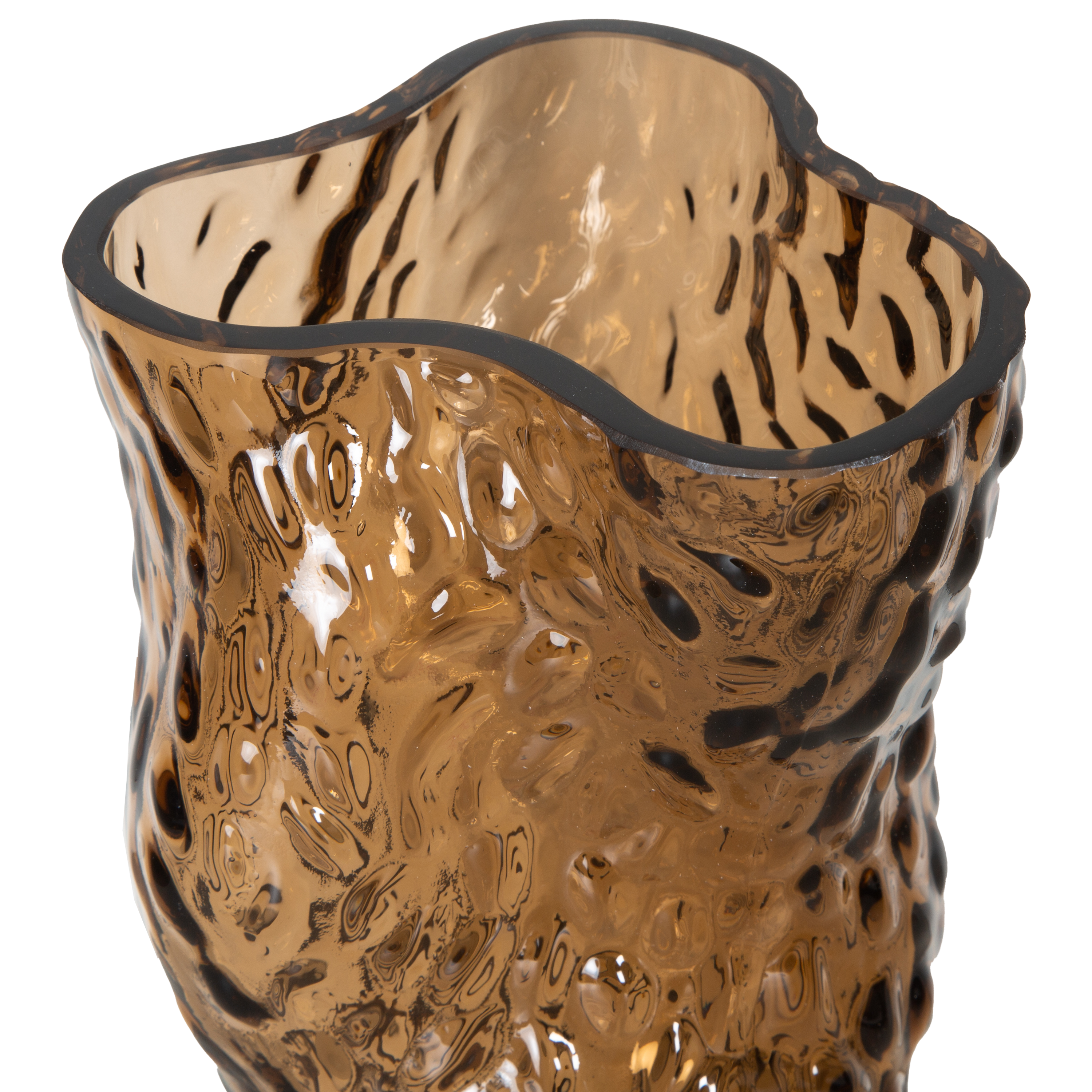 Elegant Ostrea Rock Glass Vase - Handcrafted Decorative Centerpiece for Home, Wedding & Office Decor | Perfect for Flowers, Candles & Tabletop Displays