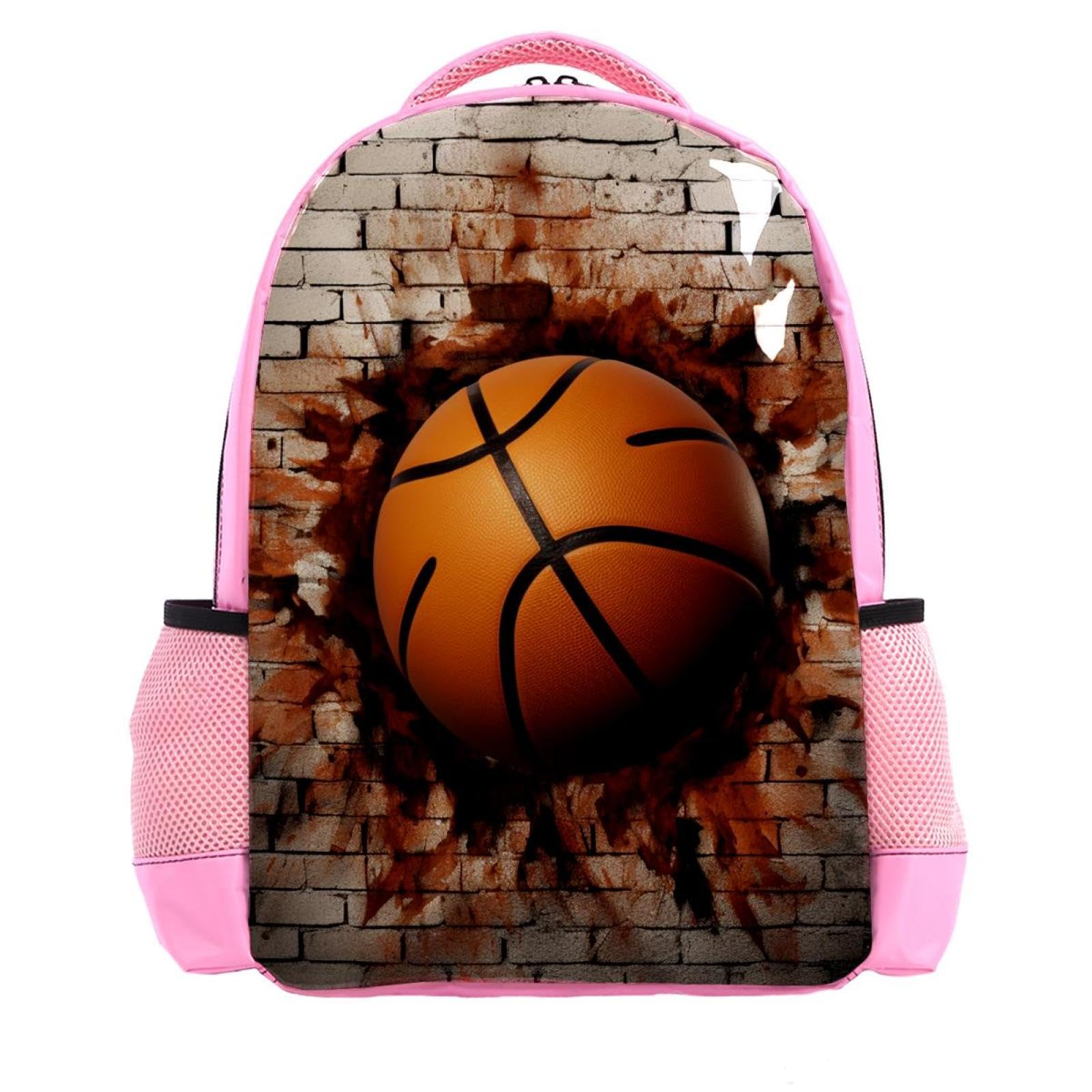 Stylish Unisex Travel Backpack with 3D Basketball Pattern - Durable Carry-On Backpack for Women & Men - Perfect for Gym, School, Work and Outdoor Adventures