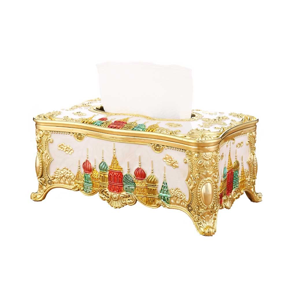 ZaYow Rectangular Table Top Tissue Box - Modern Architectural Sculpture Napkin Holder for Kitchen, Dining Room, Bathroom & Office Desk | Stylish Decorative Paper Tissue Dispenser for Home & Office Use
