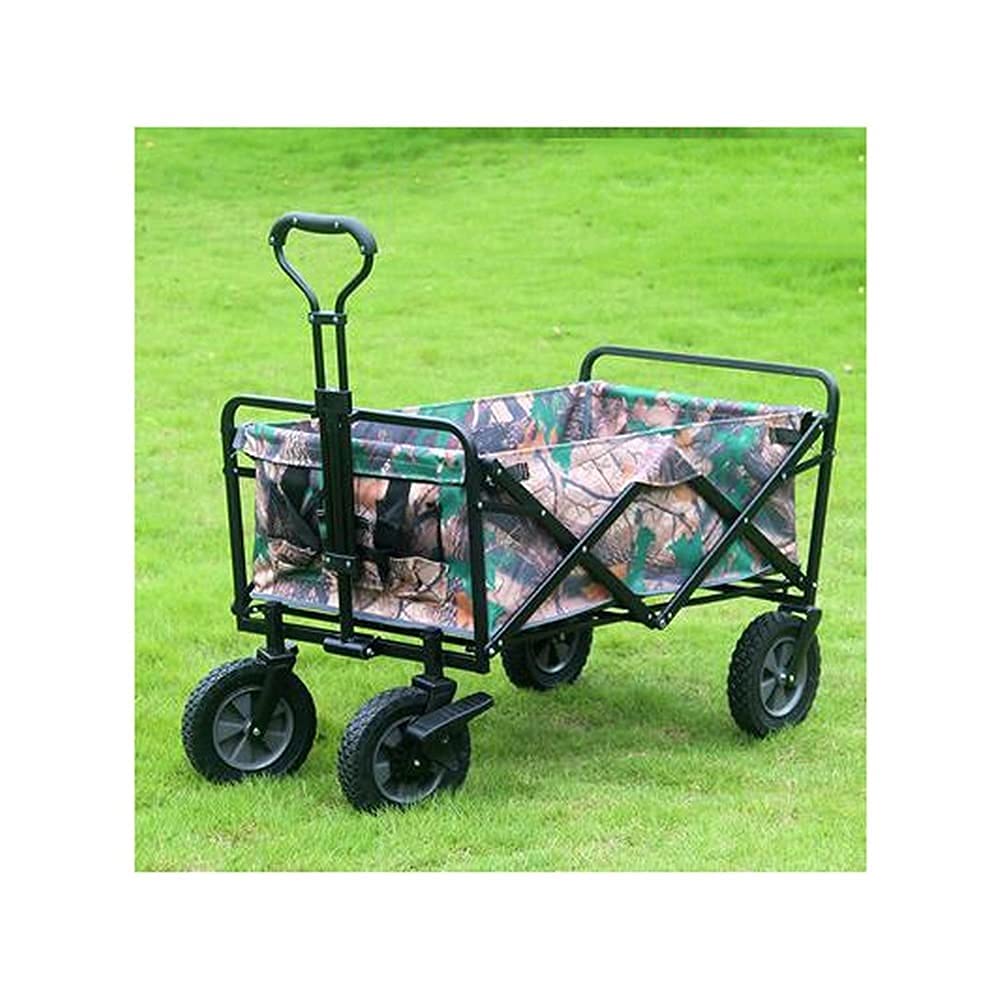 **Foldable Collapsible 4-Wheel Shopping Wagon Cart with Push Handle - Portable Grocery Trolley for Supermarket, Picnic, Beach, Camping & Home Storage (2-Pack)**