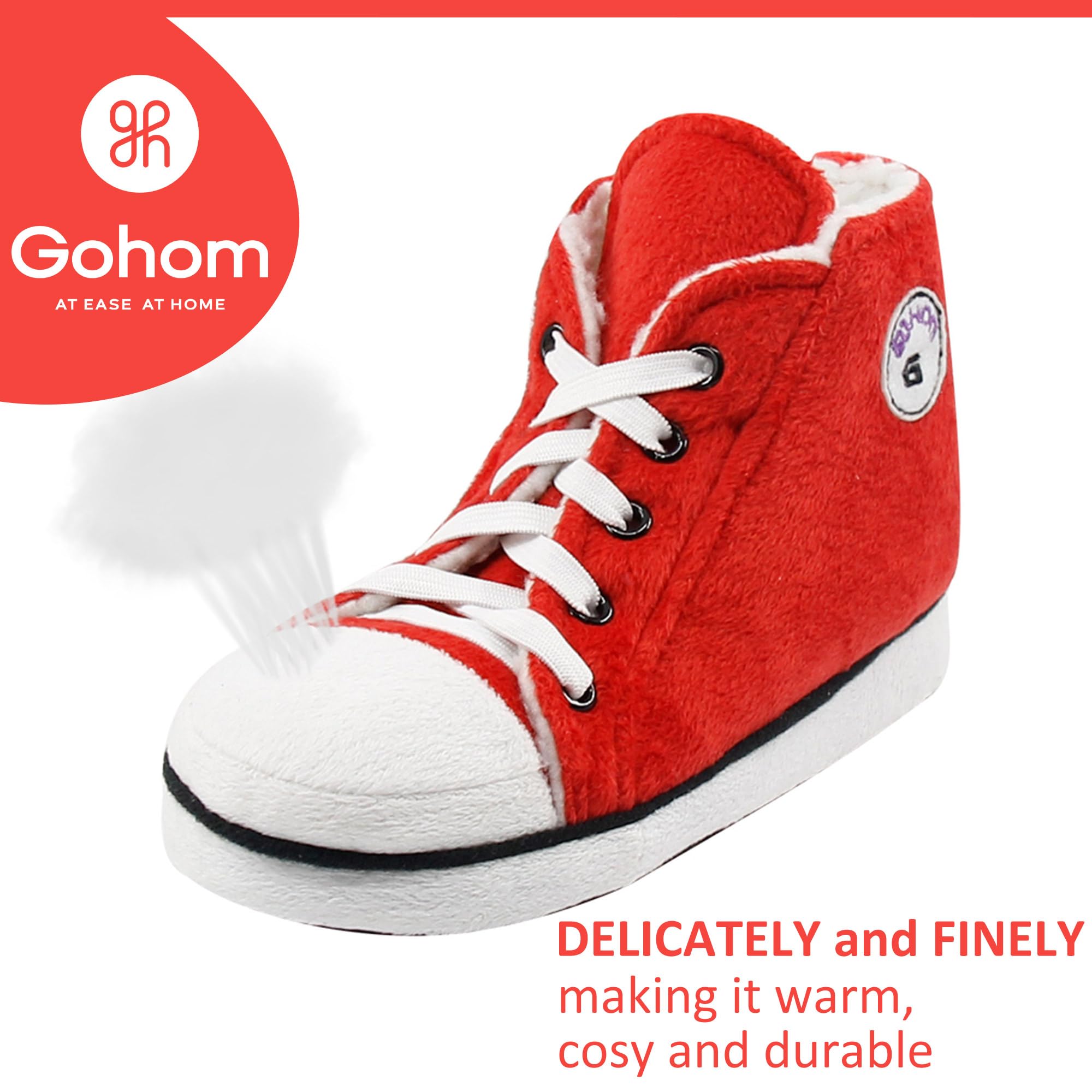 Women's Cozy Winter Indoor Slippers - Soft Fleece-Lined House Shoes with Non-Slip Sole, Warm Bootie Style for Home, Office & Travel (Red, Size 11)