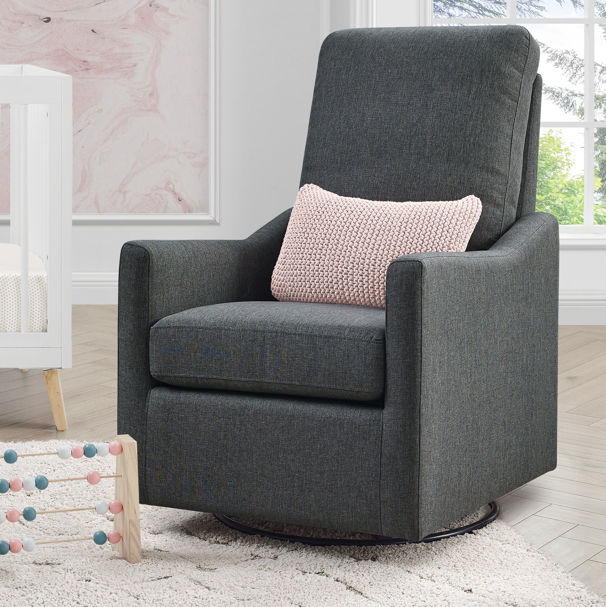 Adley Nursery Glider Swivel Rocker Chair - Comfortable Baby Rocking Chair for Nursery, Breastfeeding & Relaxation - Perfect for Nurseries, Bedrooms & Living Rooms