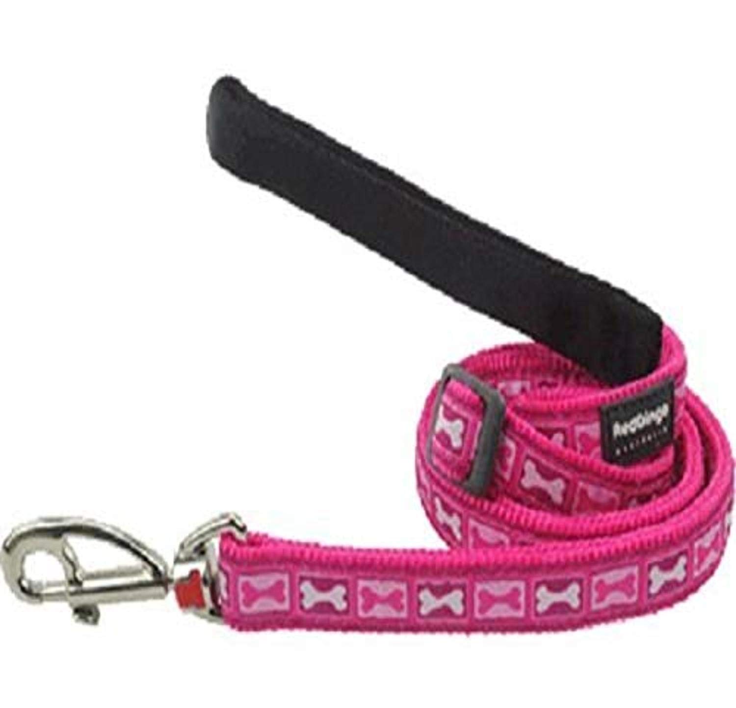 Red Dingo Hot Pink Pet Leash - 15mm Wide Reflective Dog Walking Leash for Small & Medium Dogs | Durable & Comfortable for Daily Walks, Jogging & Outdoor Adventures
