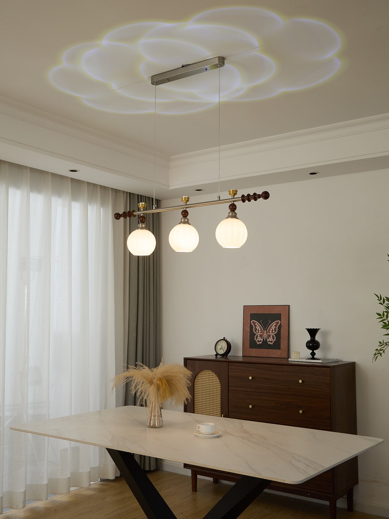 Cassian Linear Pendant Lamp - Modern LED Hanging Light Fixture for Kitchen Island, Dining Room & Living Room | Dimmable Industrial Style Lighting