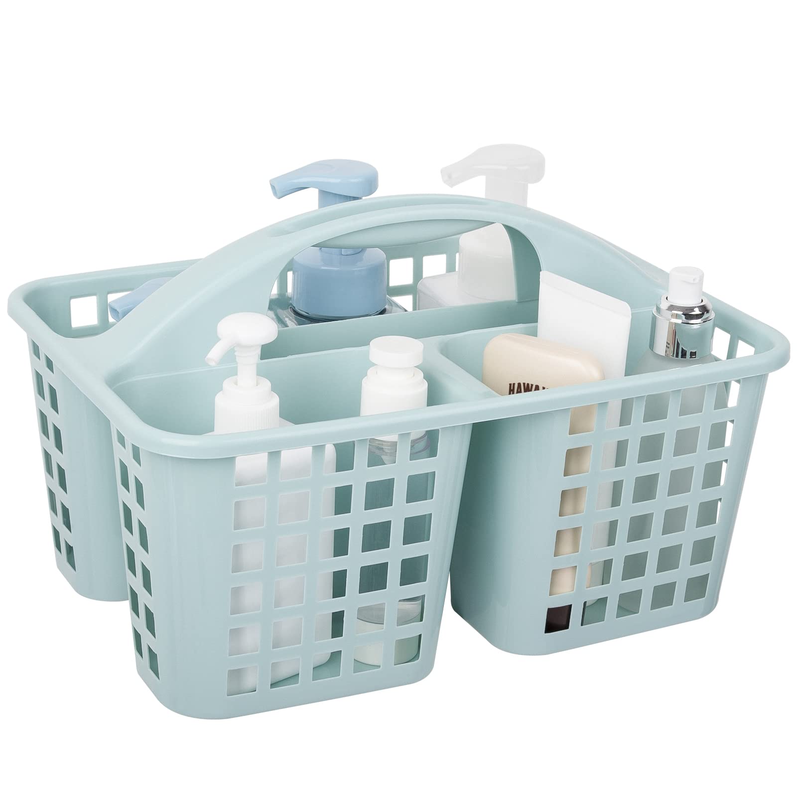 Plastic Cleaning Caddy with Handle - Shower & Garden Storage Basket (Blue)