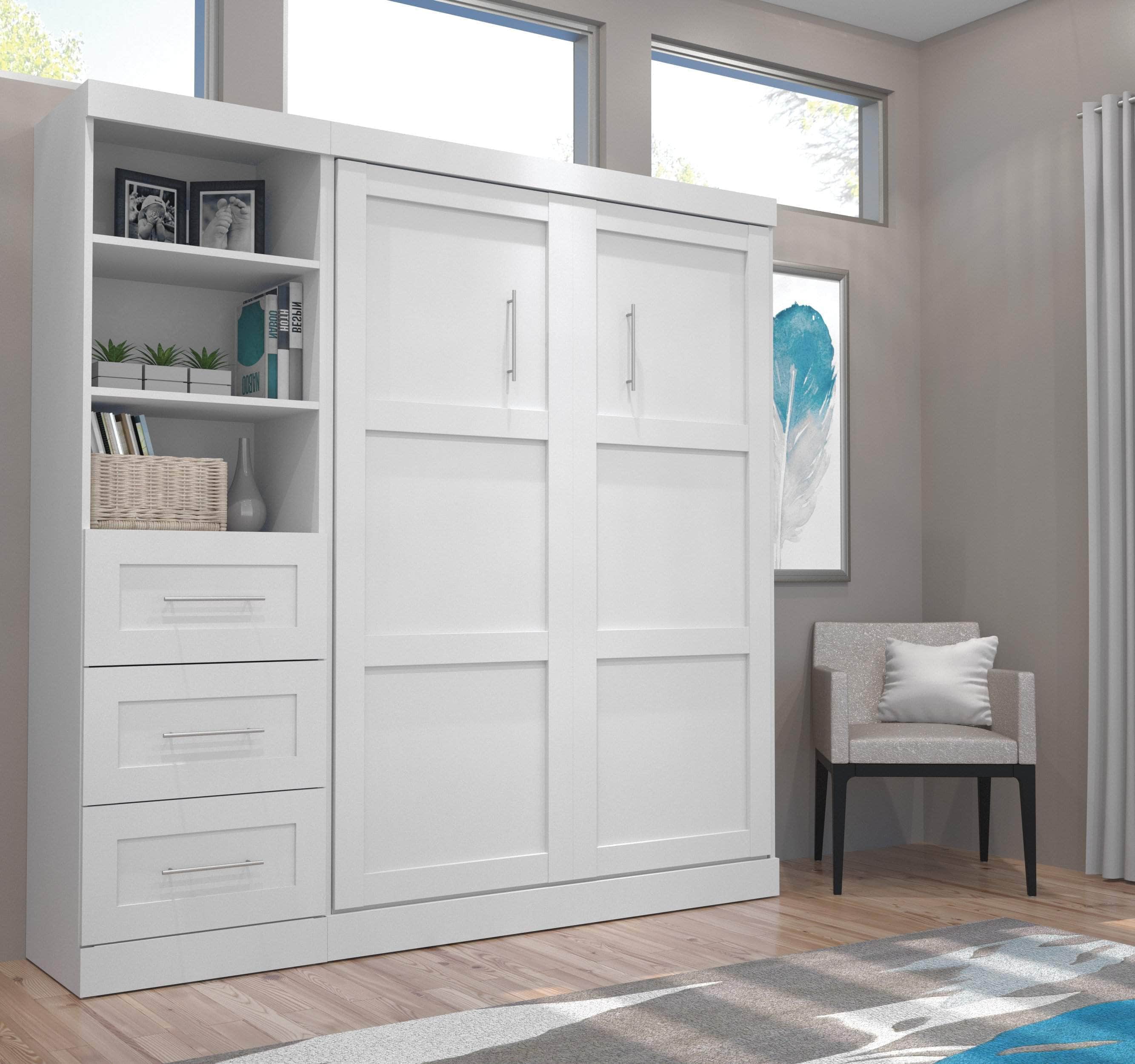 Pur Full Murphy Wall Bed with Storage Drawers - 84