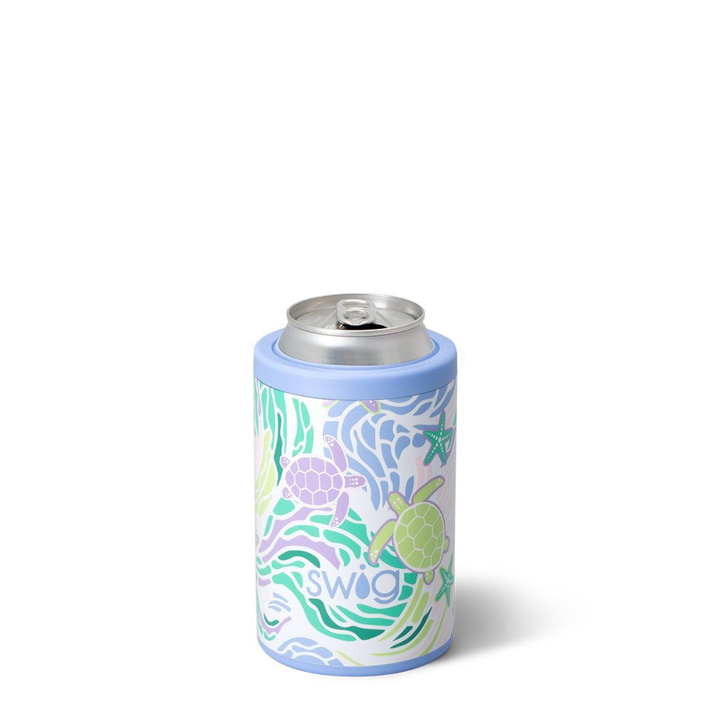 Sea Swirl Insulated Can & Bottle Cooler - 12oz Double-Wall Stainless Steel Beverage Chiller for Beer, Soda & Drinks - Perfect for Beach, Pool, Picnics & Outdoor Parties