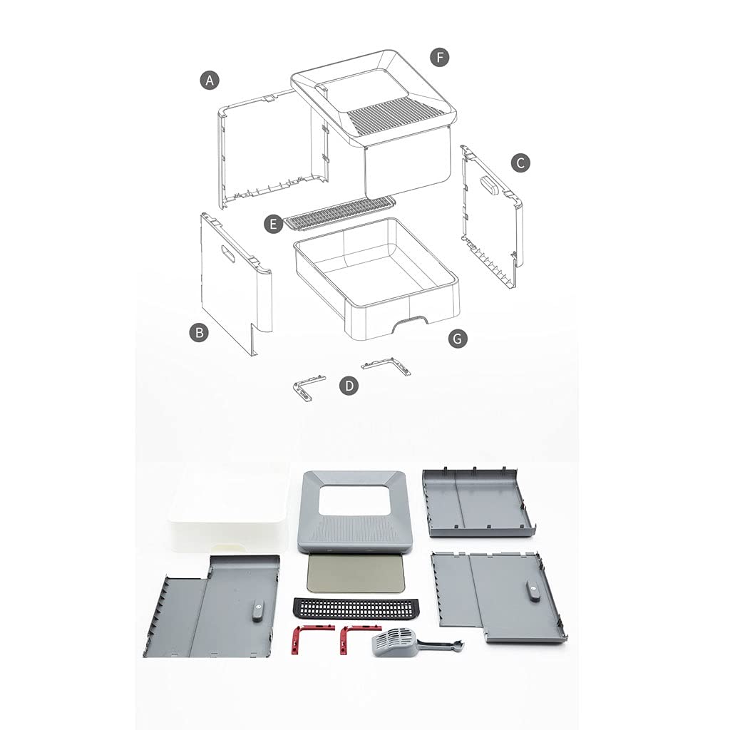 Enclosed Cat Litter Box with Odor Control - Large Top Entry Cat Toilet with Drawer for Easy Cleaning | Fashionable Square Design for Home & Office Use | Cat Supplies (Color: Beige)