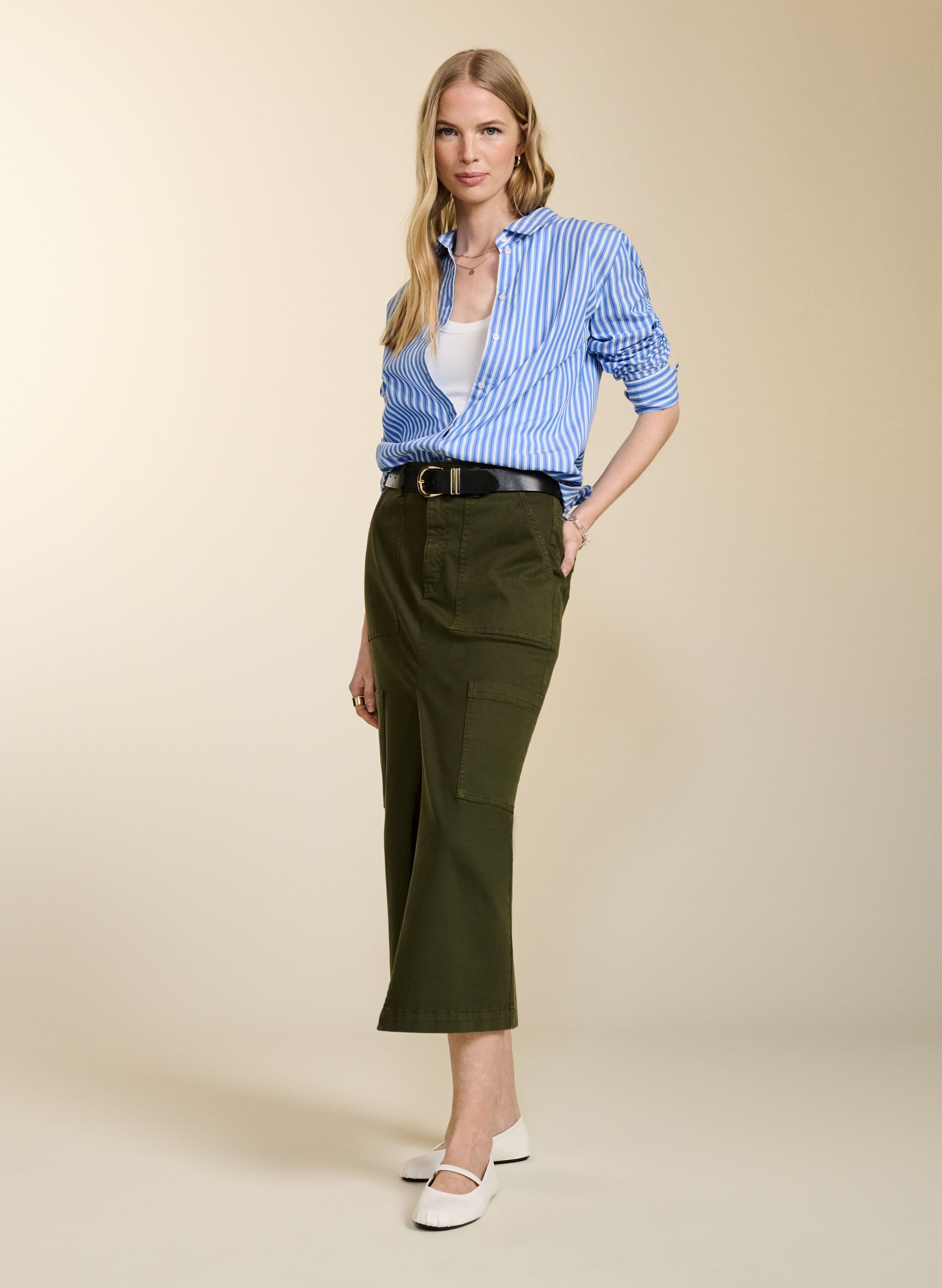 Organic Cotton Skirt for Women | Soft & Comfortable Dark Olive Midi Skirt | Casual Wear, Summer Outfits, Boho Style