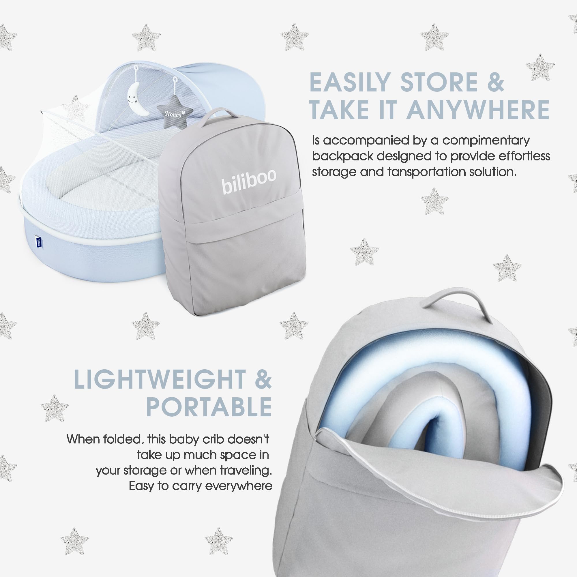 Premium Baby Lounger & Bassinet for Newborns, Infants & Toddlers - Soft & Safe Baby Nest Lounger - Perfect for Baby Showers & Registry - Blue - Ideal for Napping, Playtime & Travel