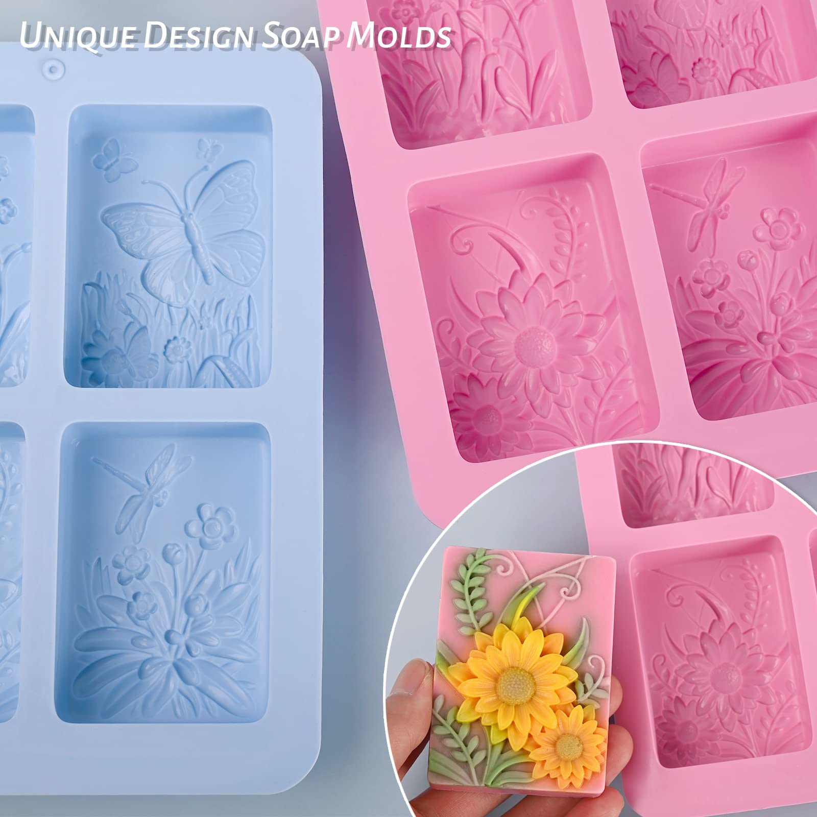 3D Silicone Soap Molds for DIY Crafts, Bath Bombs & Chocolate - Home Baking & Gift Making