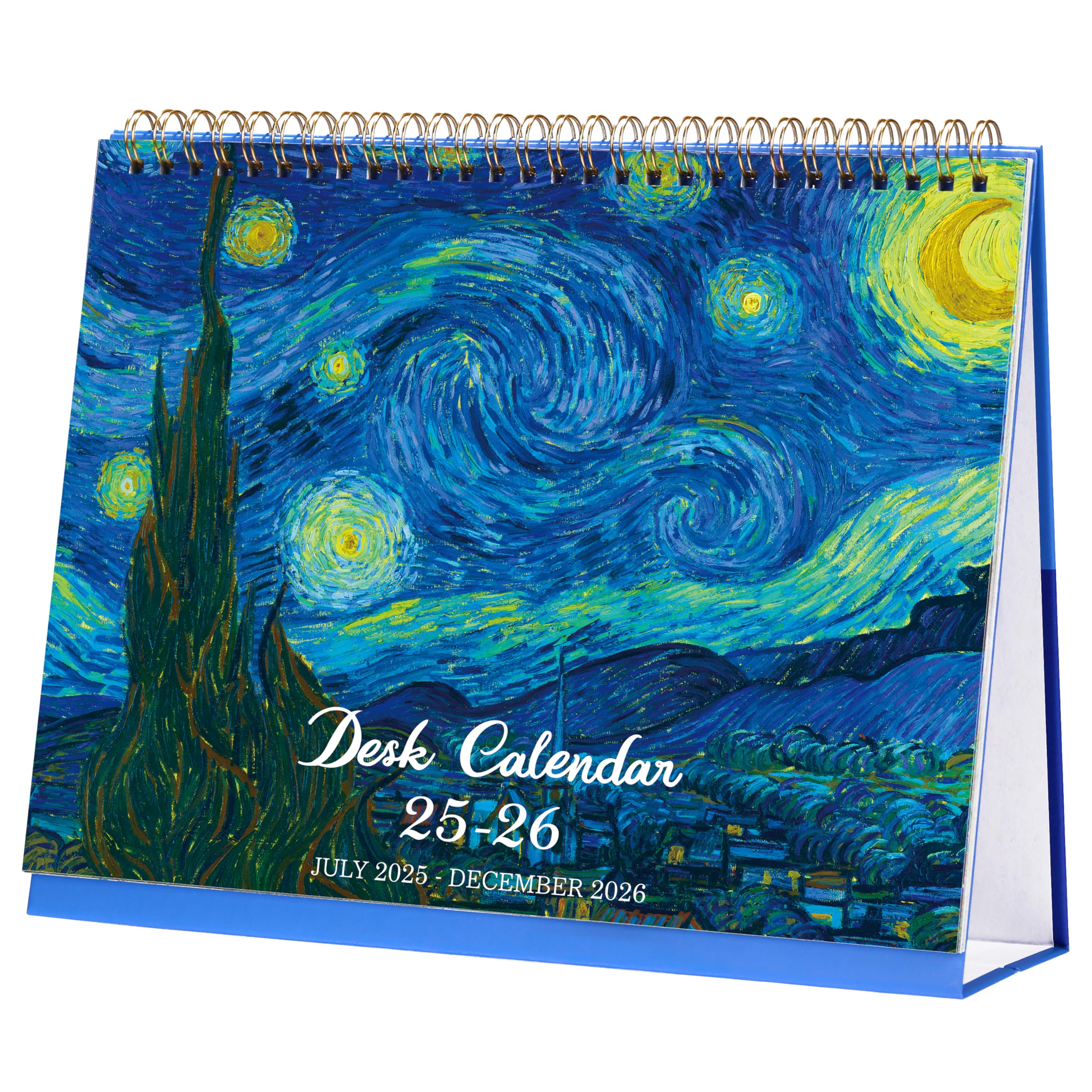 2025-2026 18-Month Desk Calendar | July 2025 - December 2026 | Standing Flip Desktop Planner | 9.8