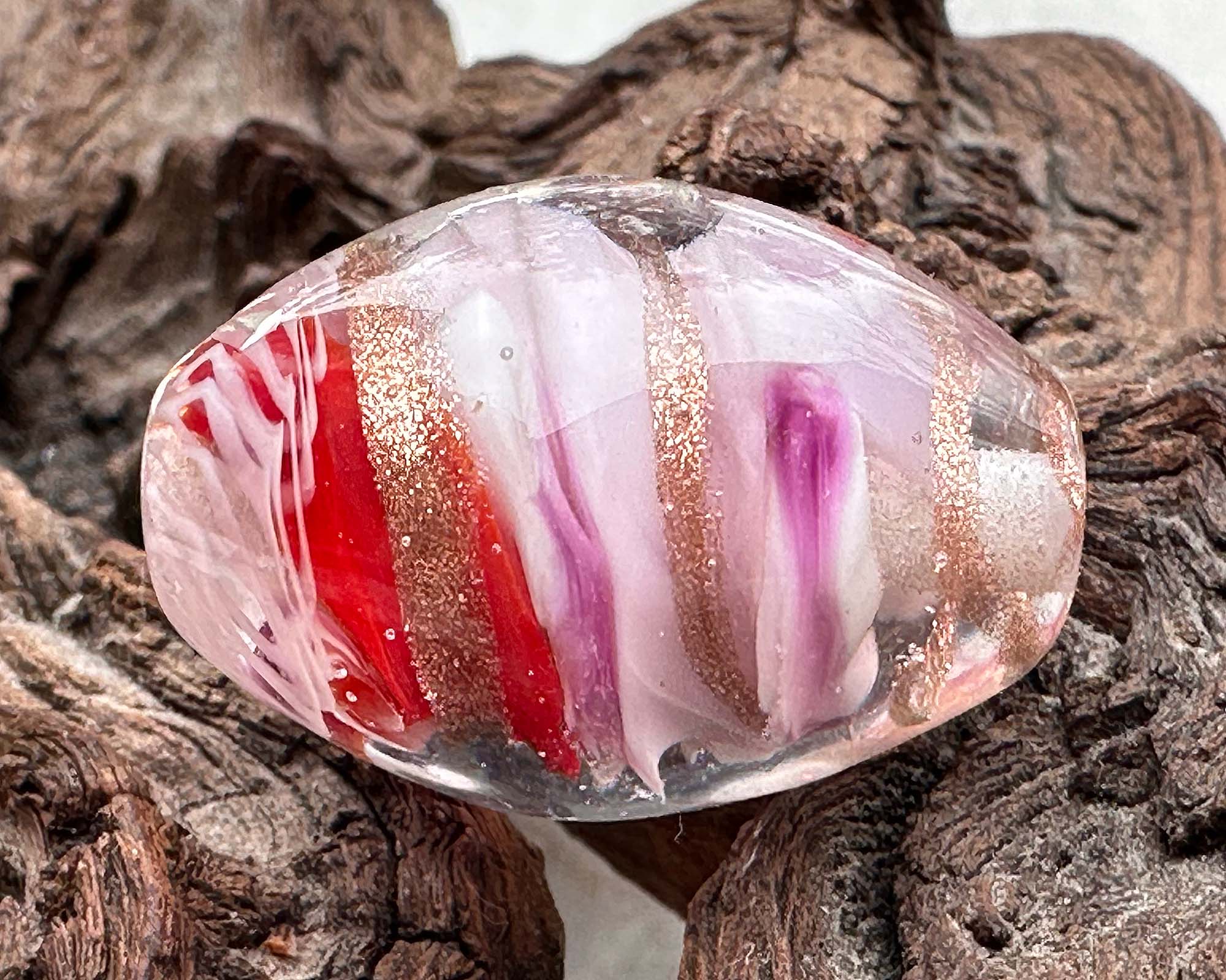 Valentine Love Lampwork Glass Focal Bead - Handmade SRA Artisan Jewelry Bead for Necklace, Bracelet & DIY Craft Projects - Perfect for Valentine's Day Gifts & Romantic Jewelry Making
