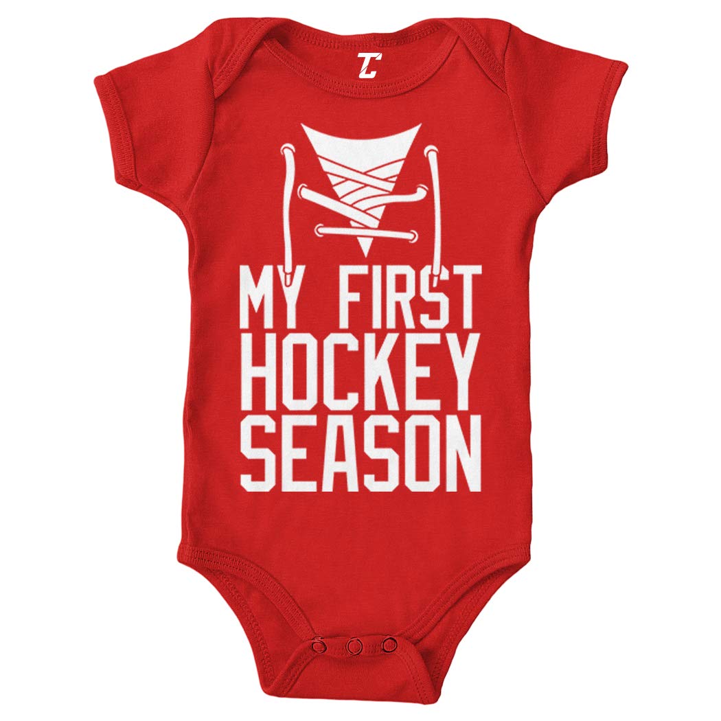 My First Hockey Season Baby Bodysuit - Cute Sports Fan Outfit for Newborns & Infants - Perfect for Game Day, Photo Shoots & Playtime