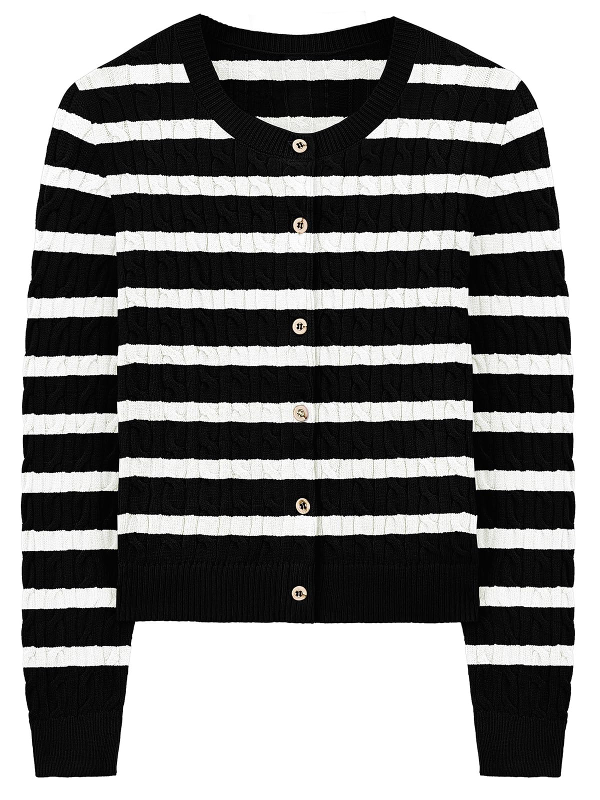 WIHOLL Women's Lightweight Cable Knit Cardigan Sweater - Long Sleeve Button Down Open Front Wrap Top for Spring 2025 Fashion | Perfect for Office Wear, Casual Outfits & Layering