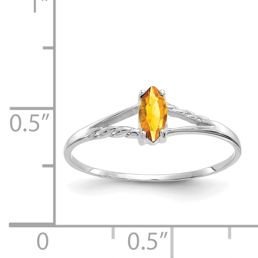 10K White Gold Genuine Citrine Birthstone Ring for Women - Size 6.0 - Elegant Jewelry Gift for Birthday, Anniversary & Special Occasions