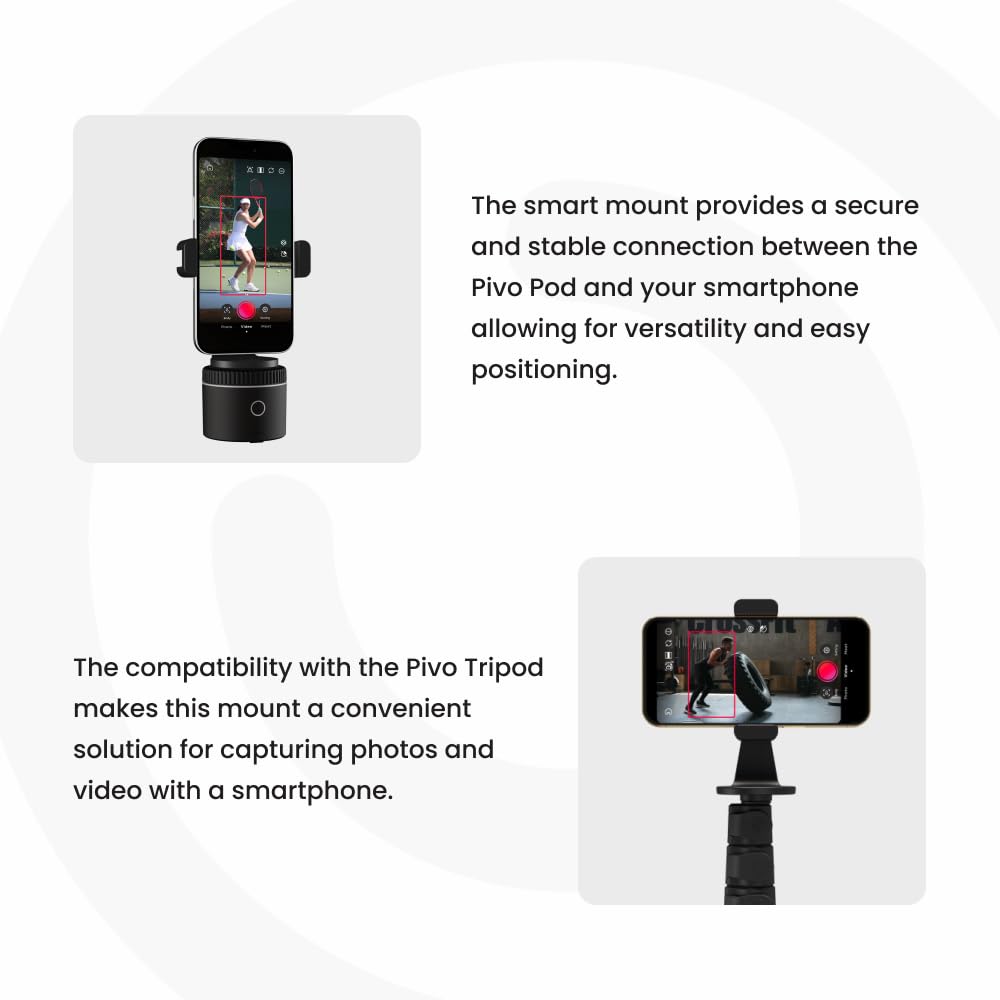 Pivo Smart Mount - 360° Adjustable Aluminum Smartphone Holder Stand with Universal Clamp & 1/4